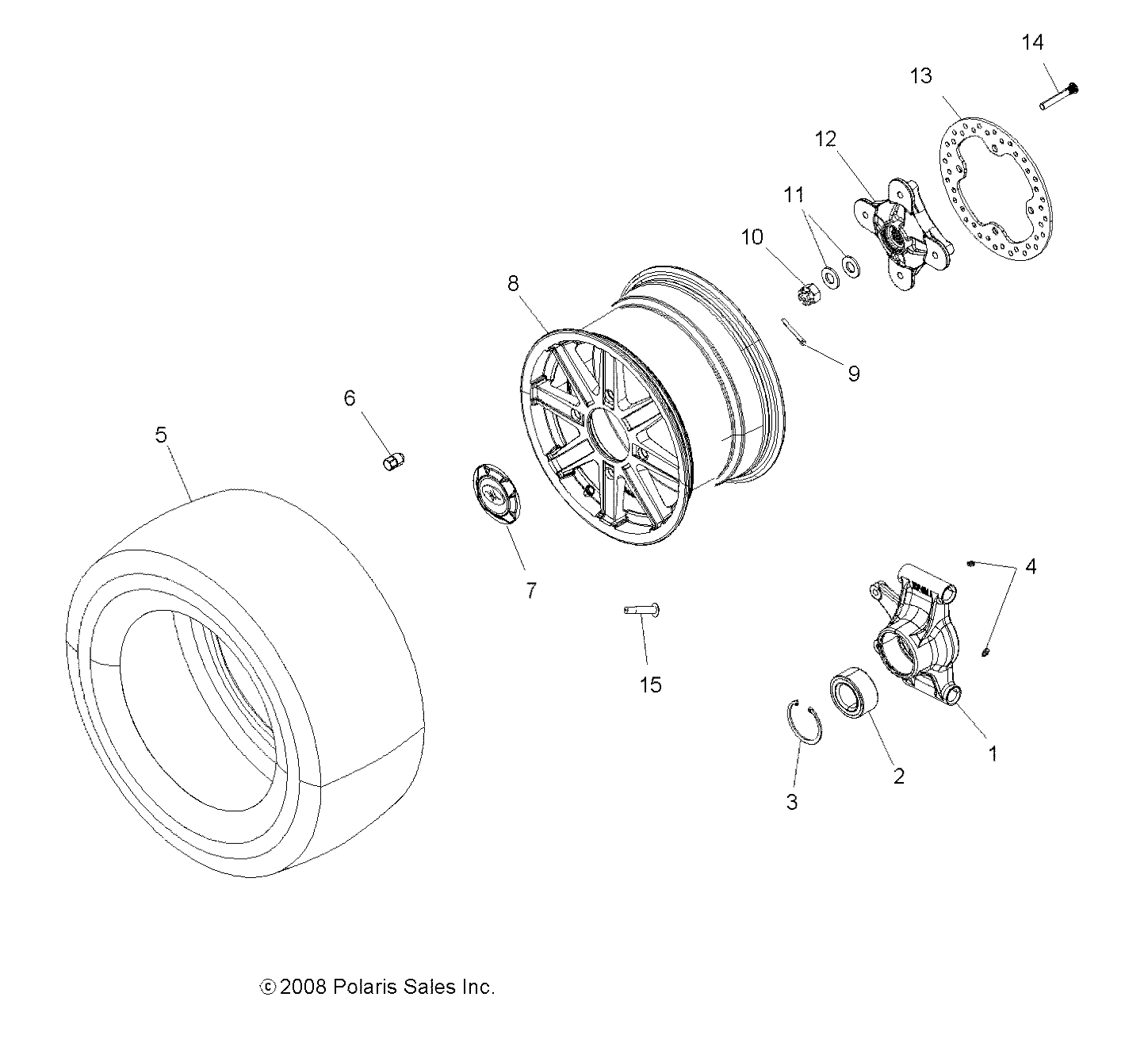 WHEELS, REAR and HUB - A13DN8EFW (49ATVWHEELREAR10SPXP850)