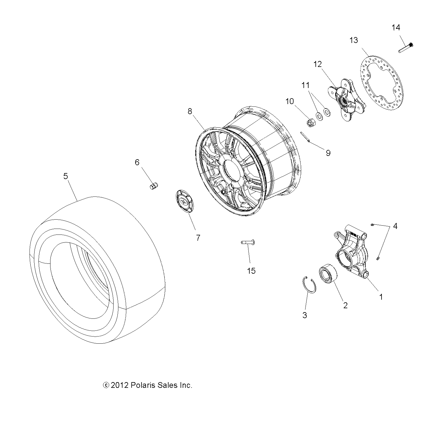 WHEELS, REAR and HUB - A13GH8EAK (49ATVWHEELREAR13850SCRAM)