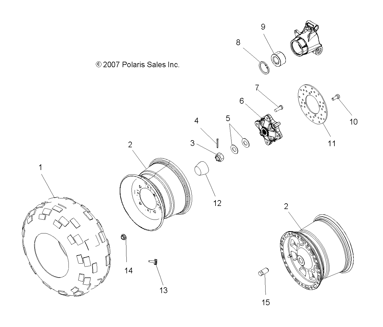 WHEEL, REAR - A07TH50AL/AQ/AU/AZ/TN50AF/AS/AU (49ATVWHEELREARX2500EFI)