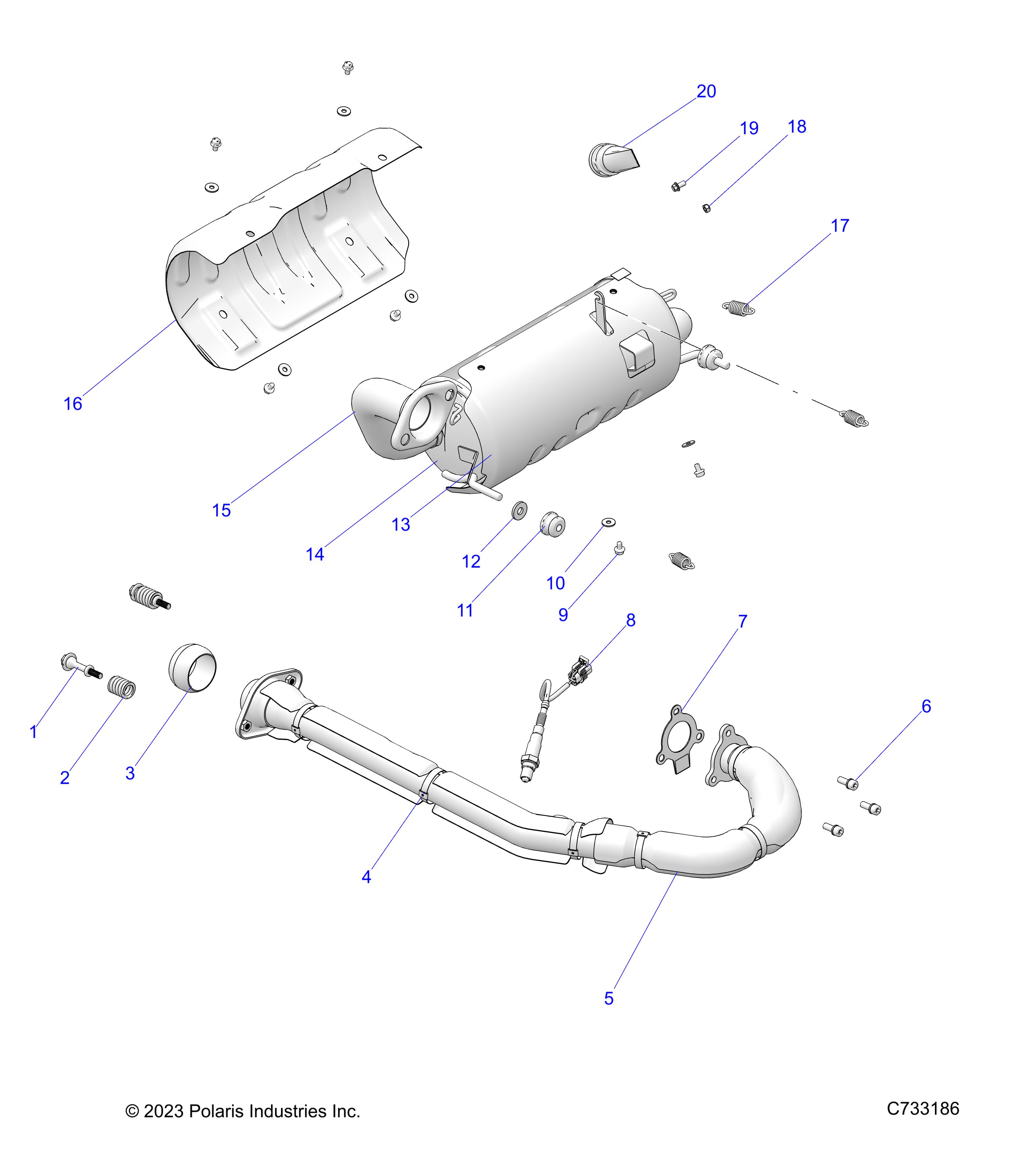 ENGINE, EXHAUST SYSTEM - R24M4U57Z4/B4/Z9/B9 (C733159)