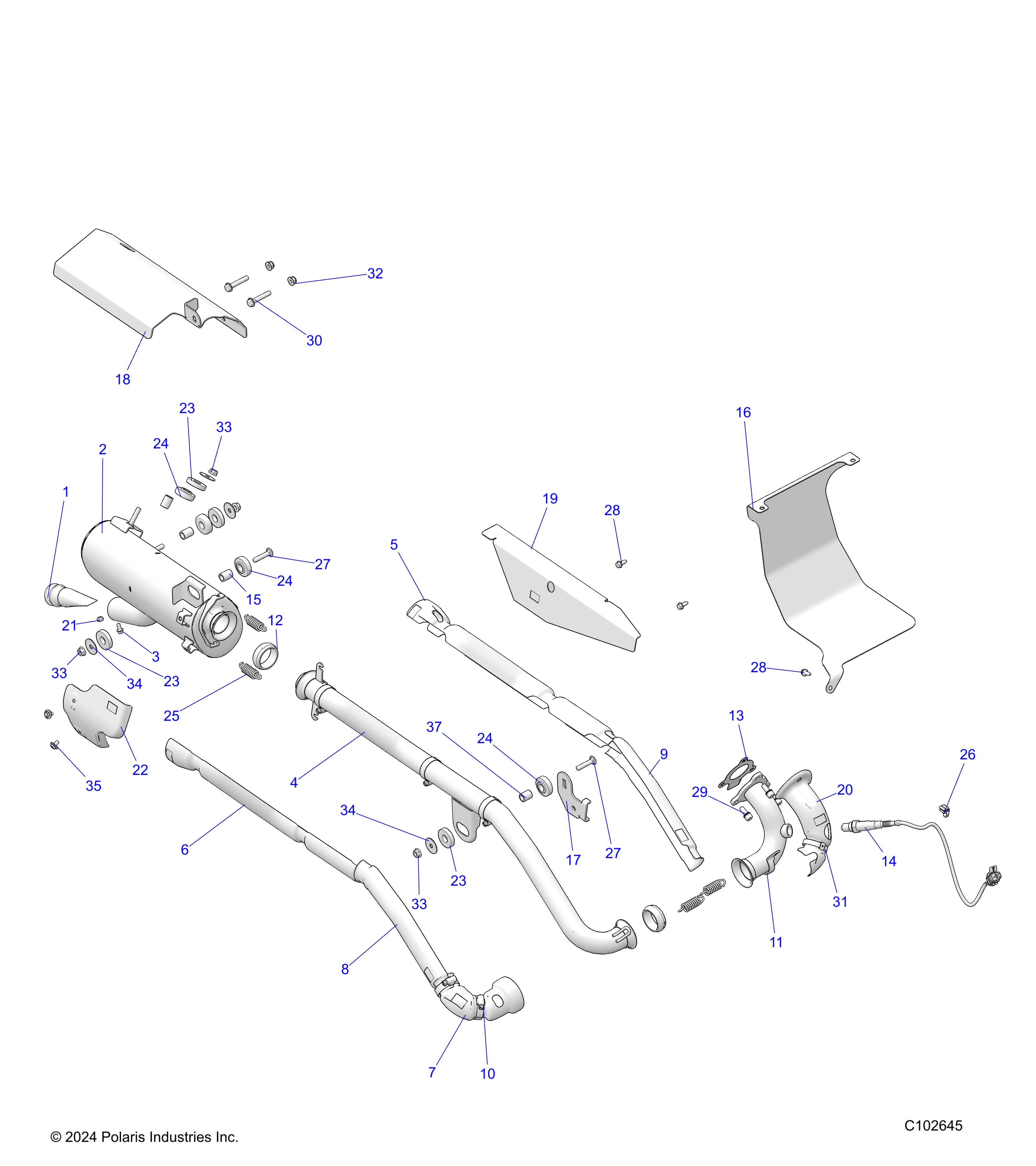 ENGINE, EXHAUST - A25SKE57C1/CK (C102645)