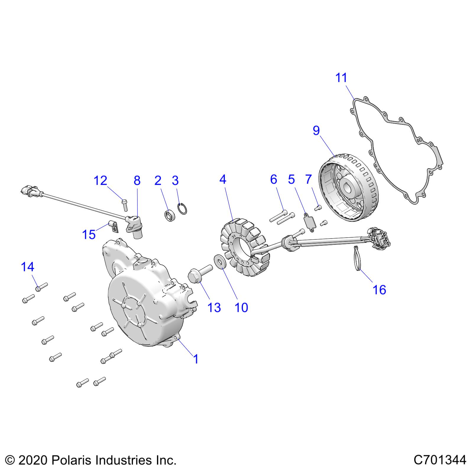 ENGINE, STATOR AND FLYWHEEL - Z23NAV99A/99B (C701344)