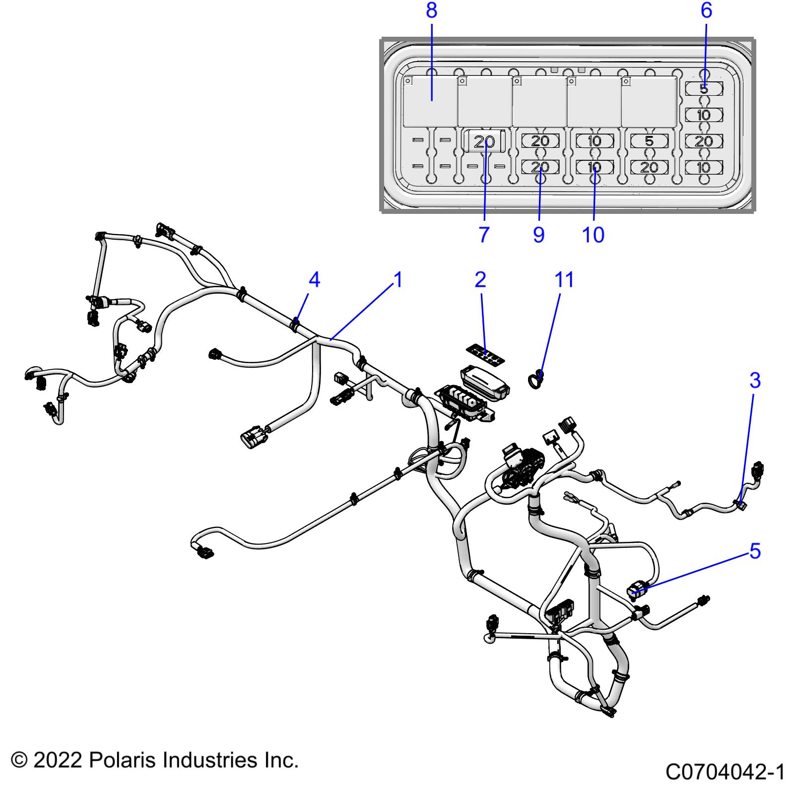 ELECTRICAL, WIRE HARNESSES, CHASSIS - R22CCA57A1/A7 (C0704042-1)