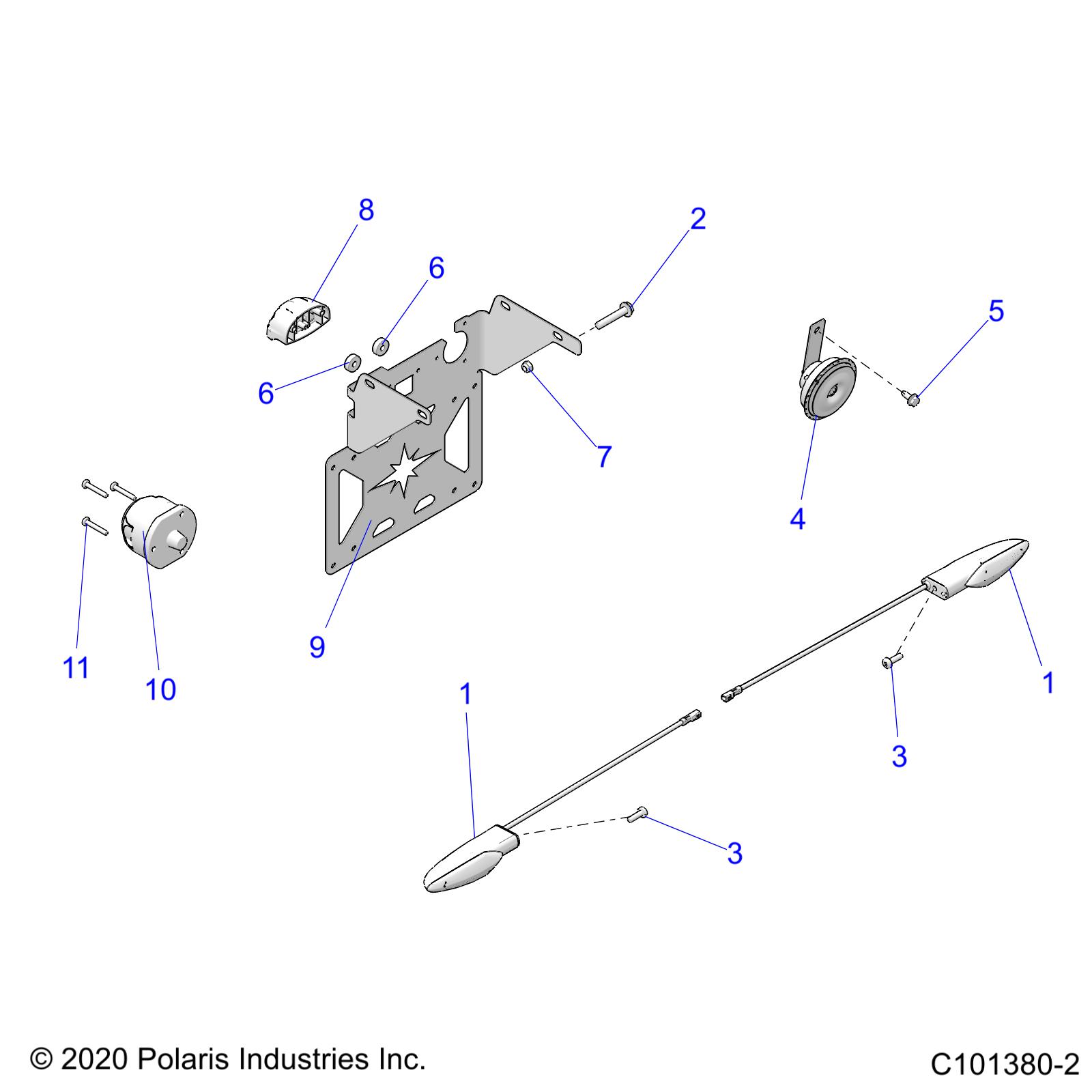 ELECTRICAL, TURN SIGNALS, HORN, and LICENSE PLATE LIGHT - A22SDE57P4 (C101380-2)