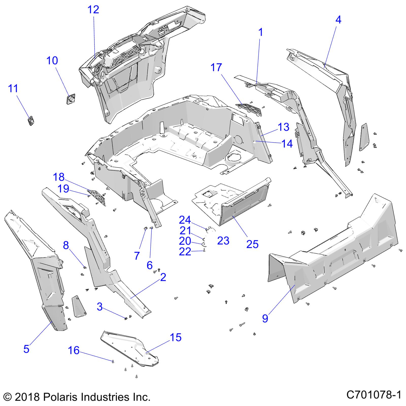 BODY, REAR RACK AND FENDERS - Z20ASS99C2/CH/FH (C701078-1)