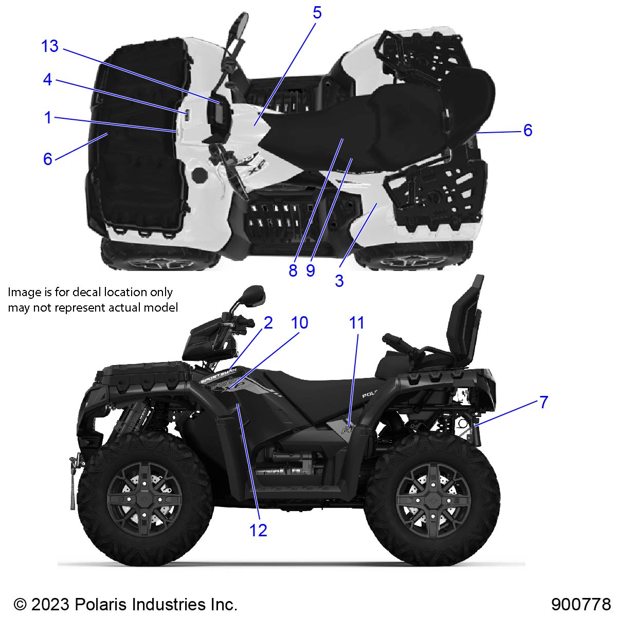 BODY, DECALS - A25SYE95PL (900778-01)