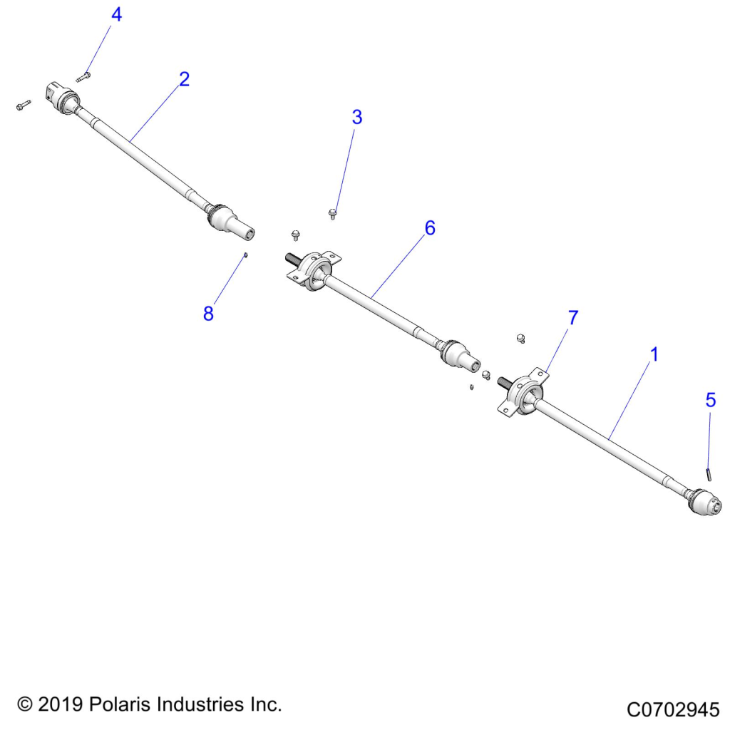 DRIVE TRAIN, FRONT PROP SHAFT - D25P4AD4B4/ED4B4/FD4B4/UD4B4/VD4B4/YD4B4 (C0702945)