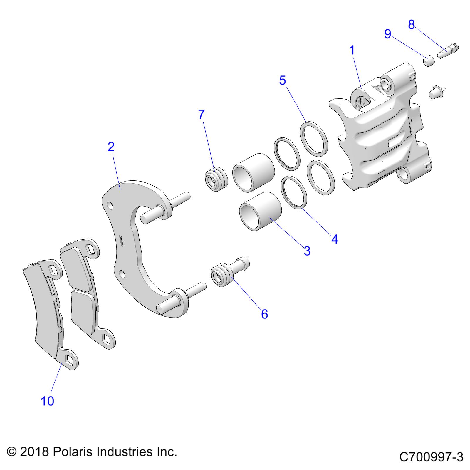 BRAKES, REAR CALIPER - Z22NAM99AR (C700997-3)