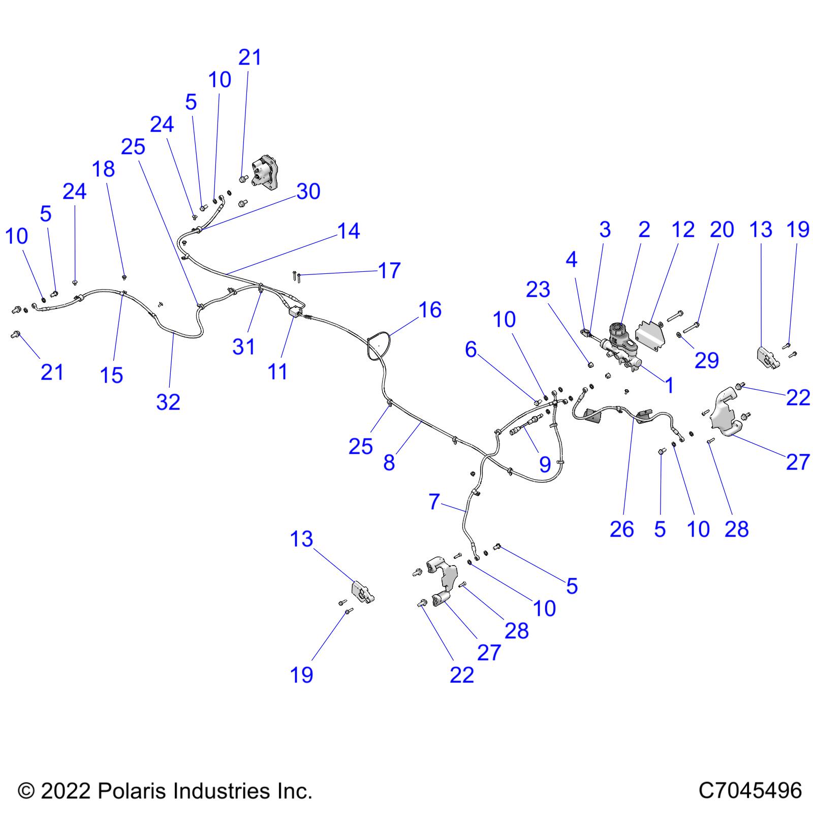 BRAKES, BRAKE LINES AND MASTER CYLINDER - Z22A5A87A2(C701031-1)