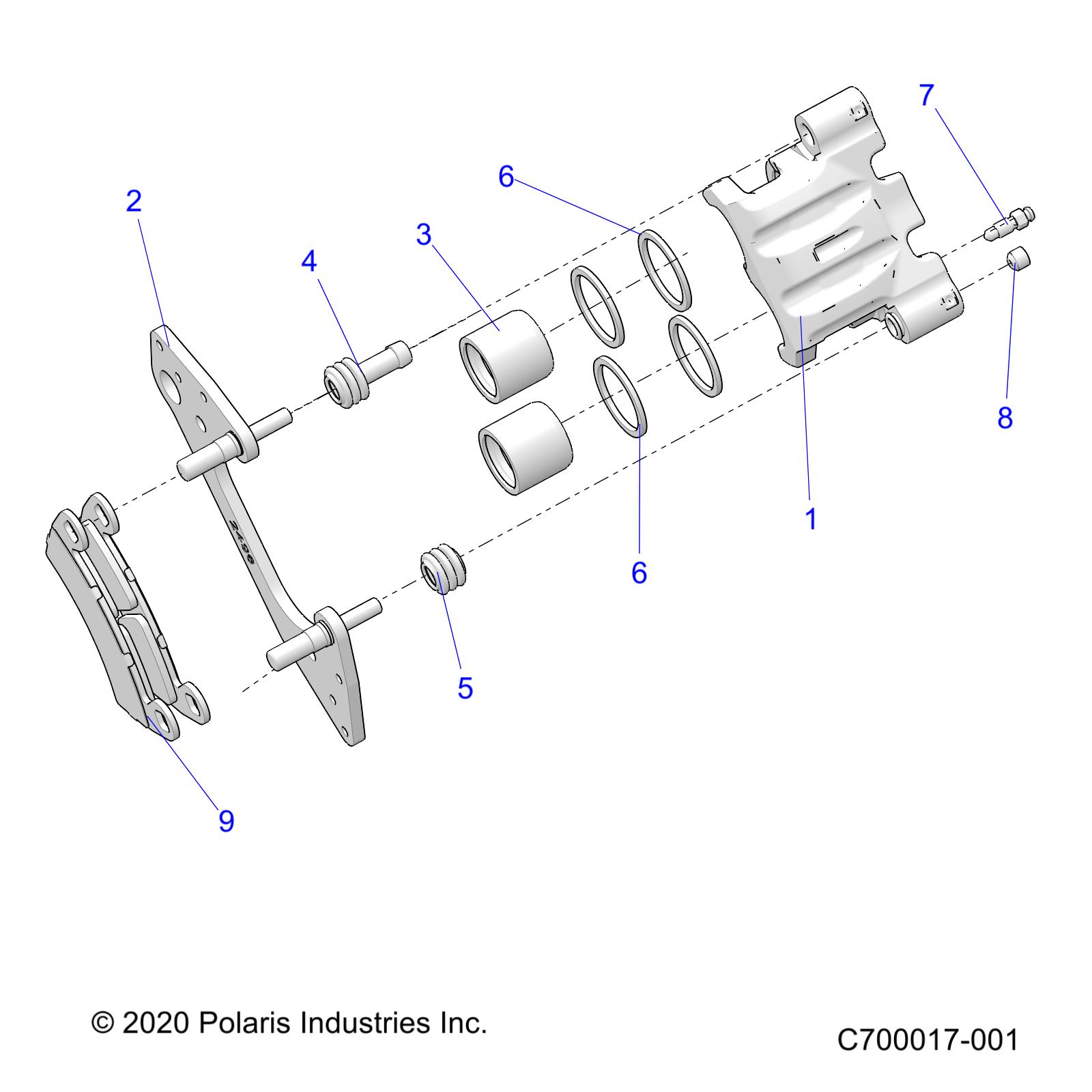 BRAKES, FRONT CALIPER - R21RRE99FP/F9 (C700017-1)