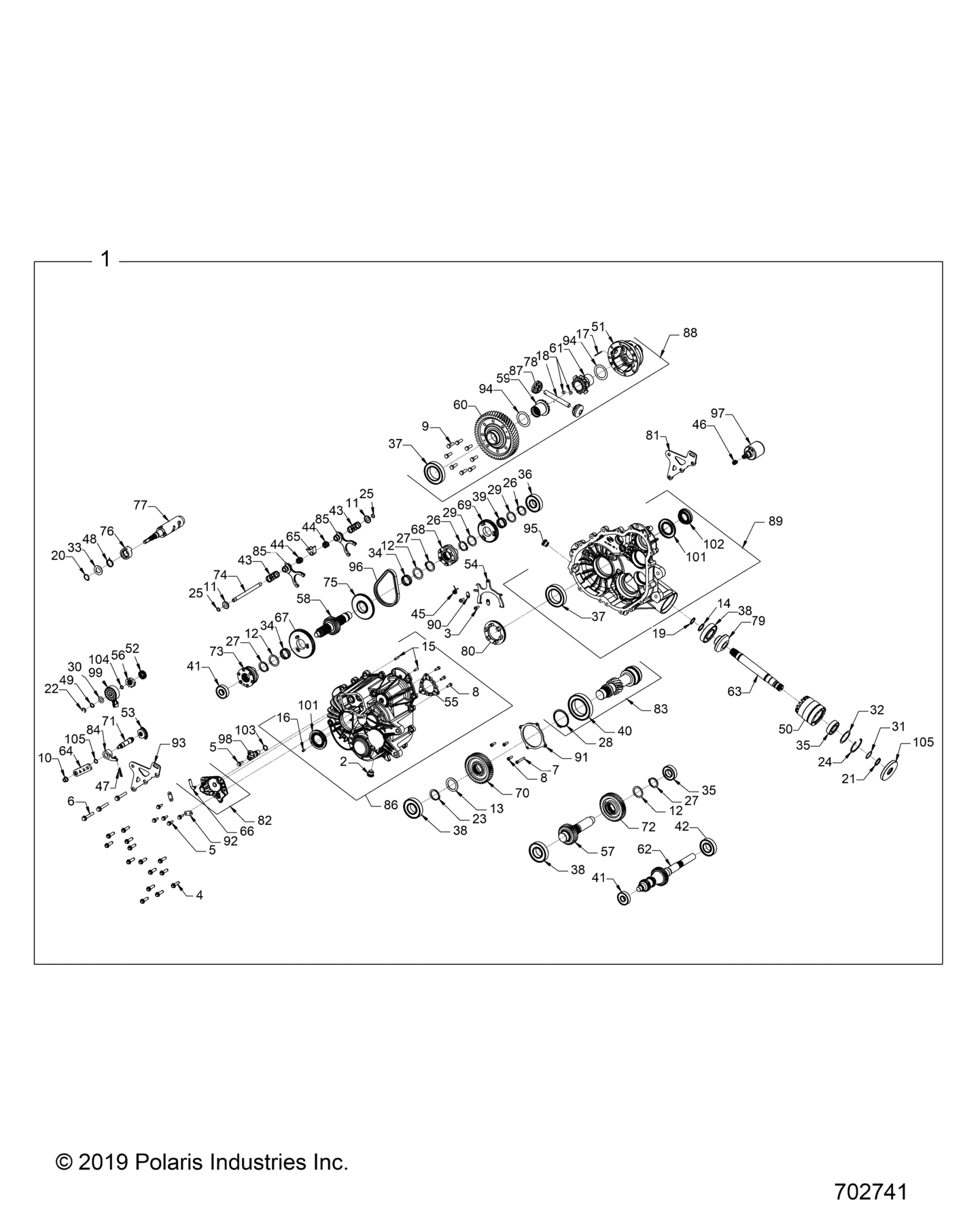 DRIVE TRAIN, MAIN GEARCASE INTERNALS - D24P4E99A4/B4/F99A4/V99A4/B4/Y99A4 (702741)