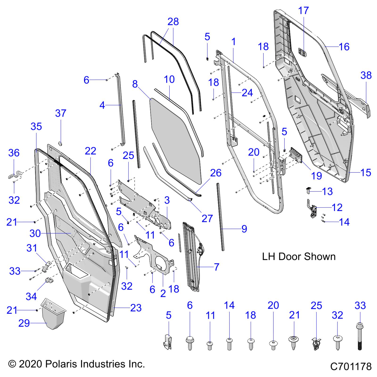 BODY, DOOR, FRONT - R22RSU99A9/AC/AM/AS/B9/BC/BM/BS (C701178)