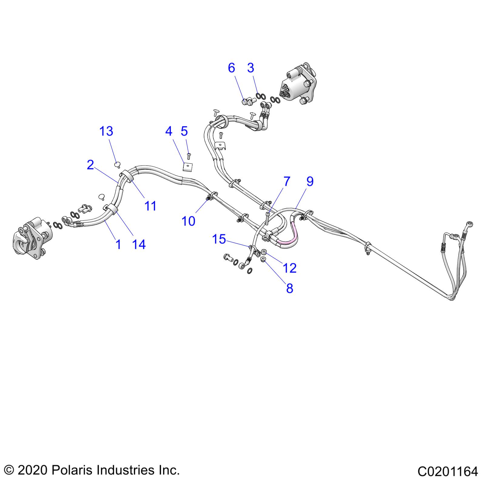 BRAKES, BRAKE LINES, REAR - A22SEE57P2/PK (C0201164)