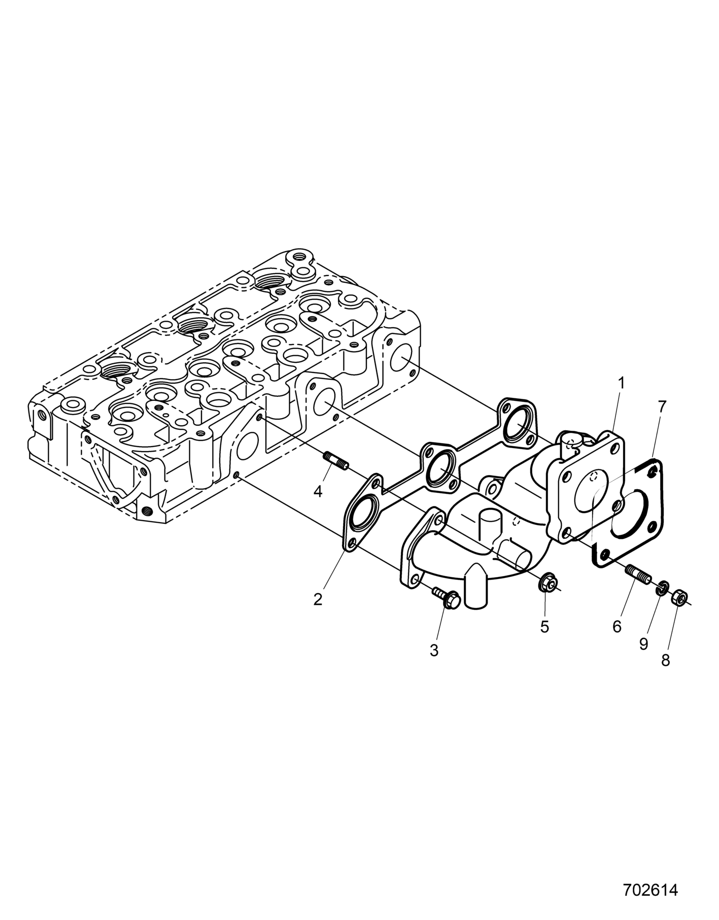 ENGINE, EXHAUST MANIFOLD - D26P4ED4D4 (702614)