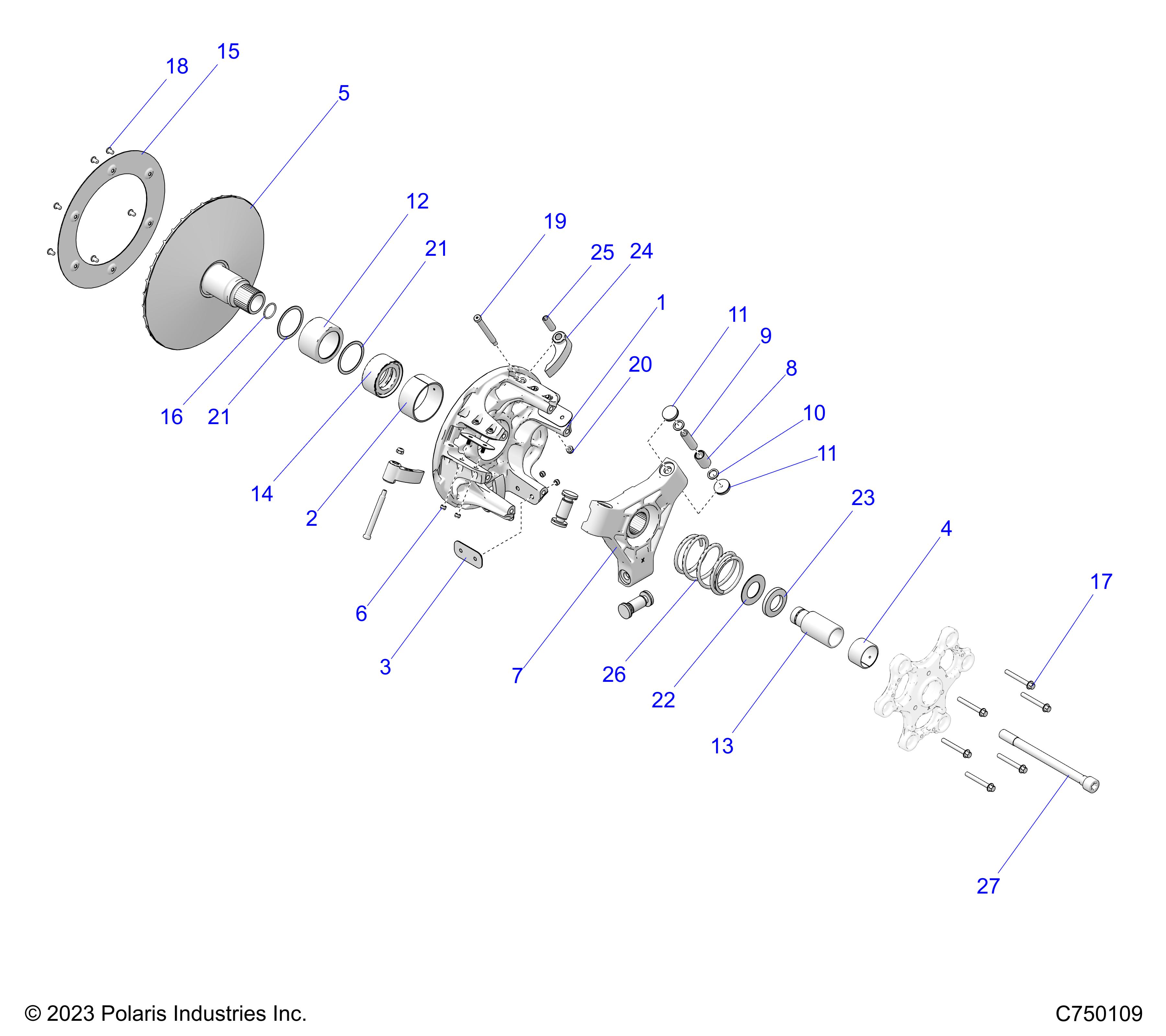 DRIVE TRAIN, PRIMARY CLUTCH - Z25RPP2KBL (C750109)