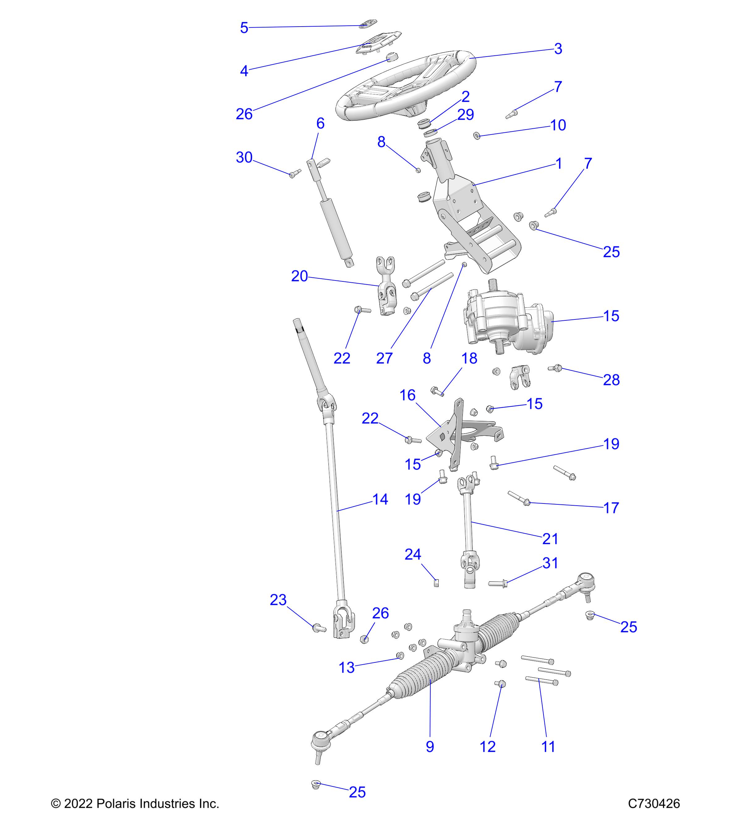 STEERING, STEERING ASM. - R23MAA57F1/SC1/C9/CK/F1/F9 (C730426)