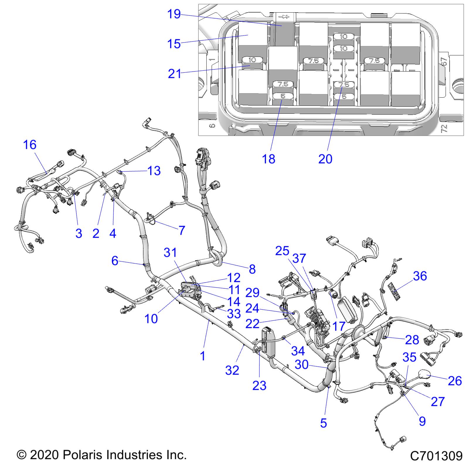 ELECTRICAL, WIRE HARNESS, CHASSIS - Z21RAD92AC/AM/BC/BM (C701309)