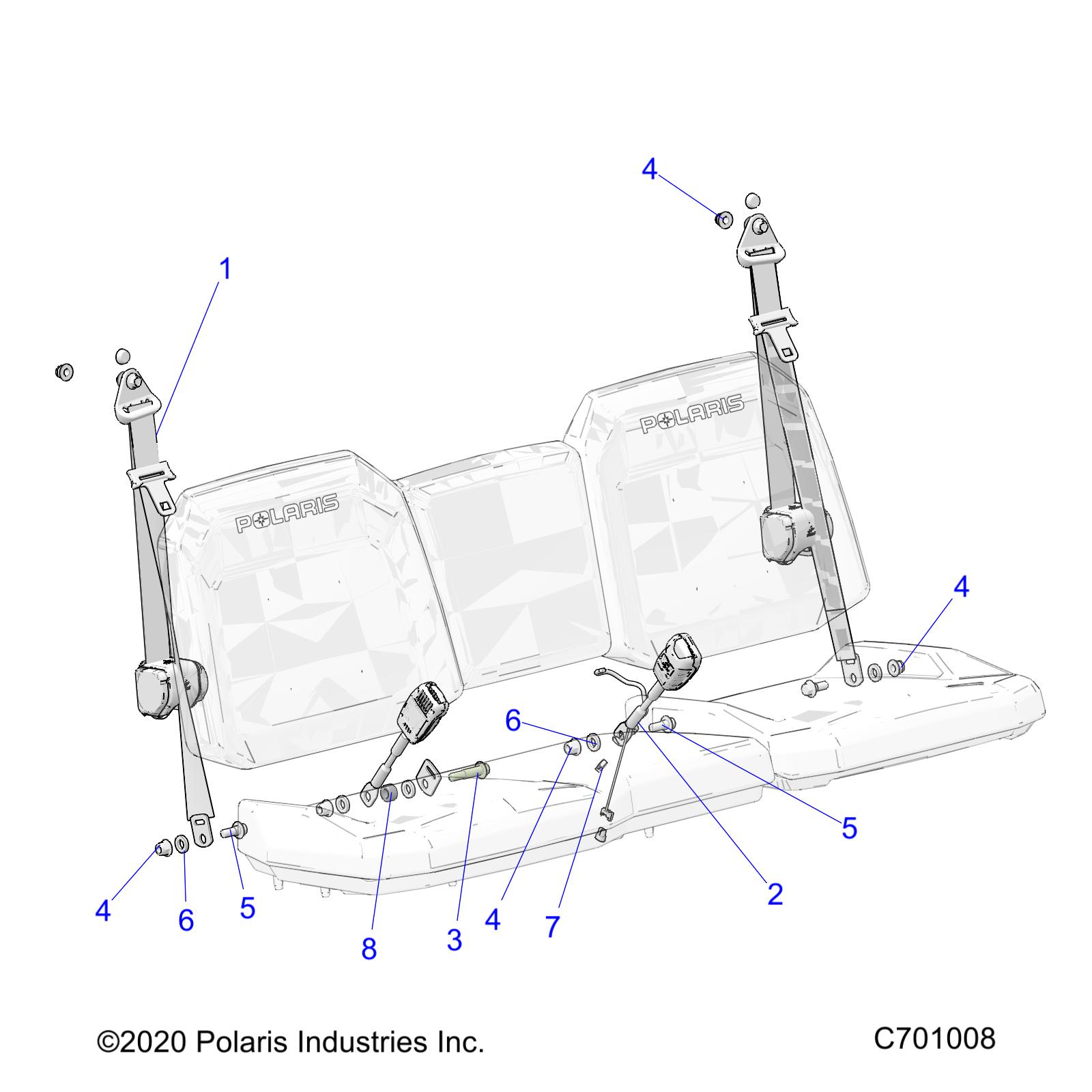 BODY, SEAT BELT AND MOUNTING - R20RRE99J1 (C700332)