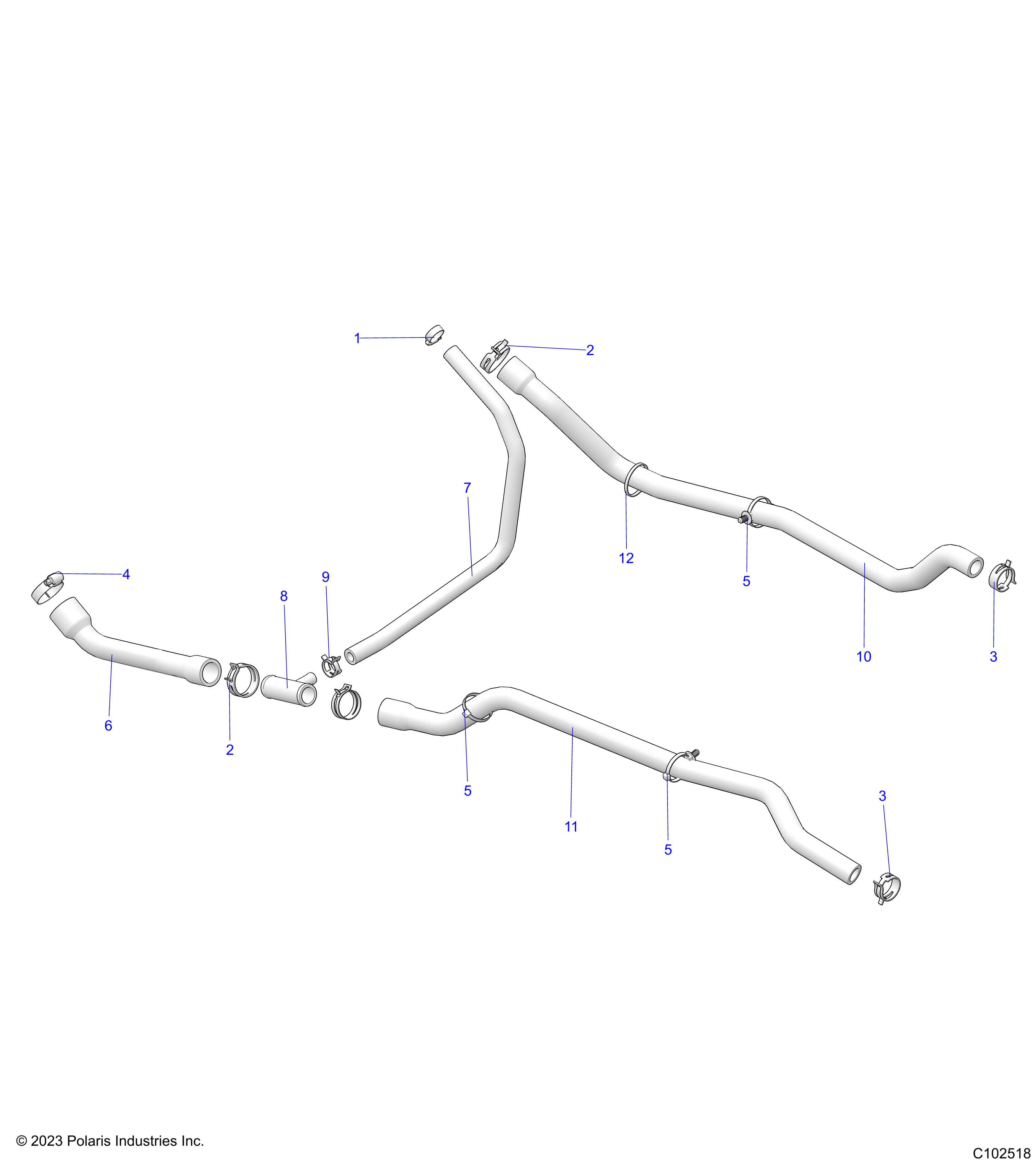 ENGINE, COOLING SYSTEM, HOSES - A25SWE57F1/C1 (C102518)