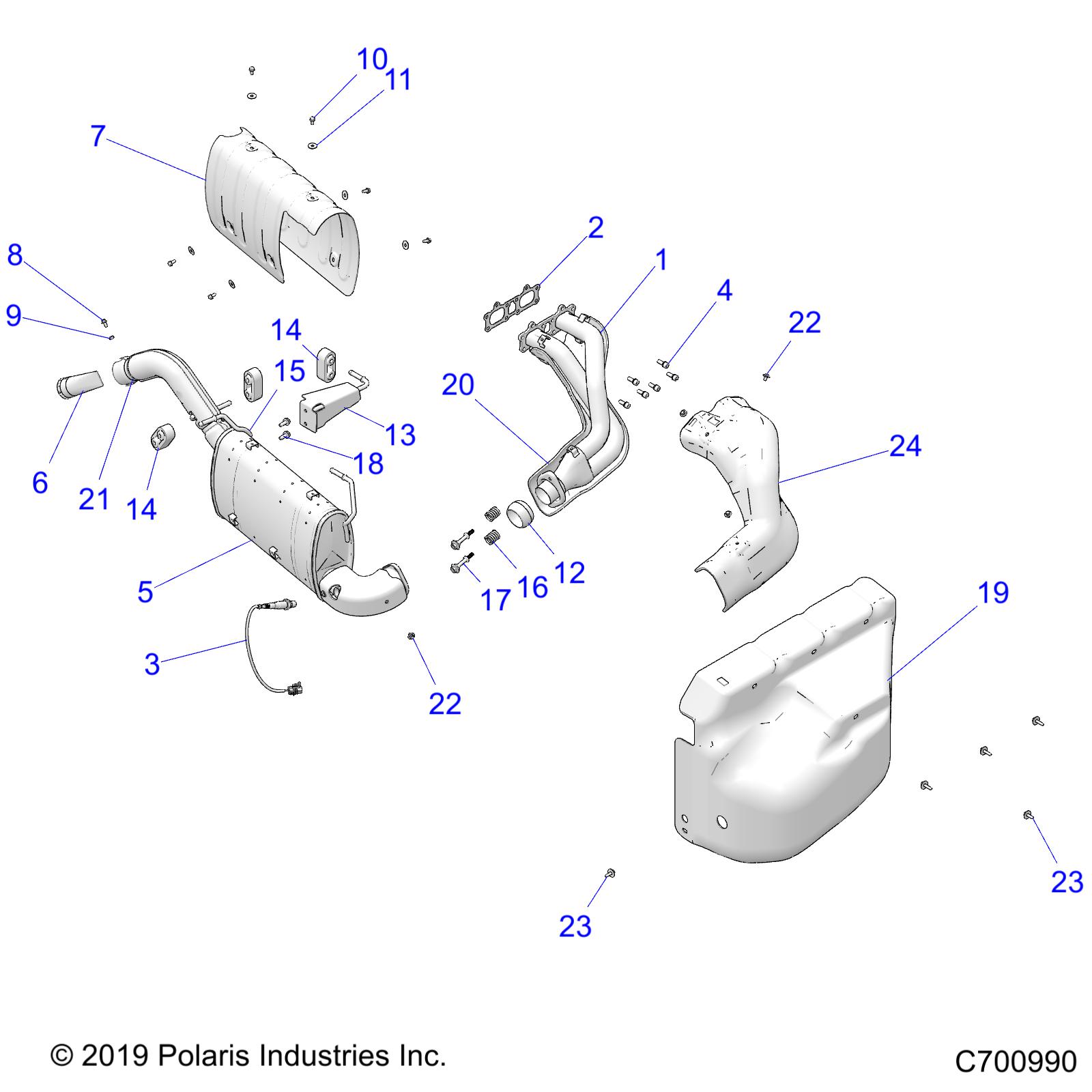 ENGINE, EXHAUST SYSTEM - R21RRE99FP/F9 (C700990)