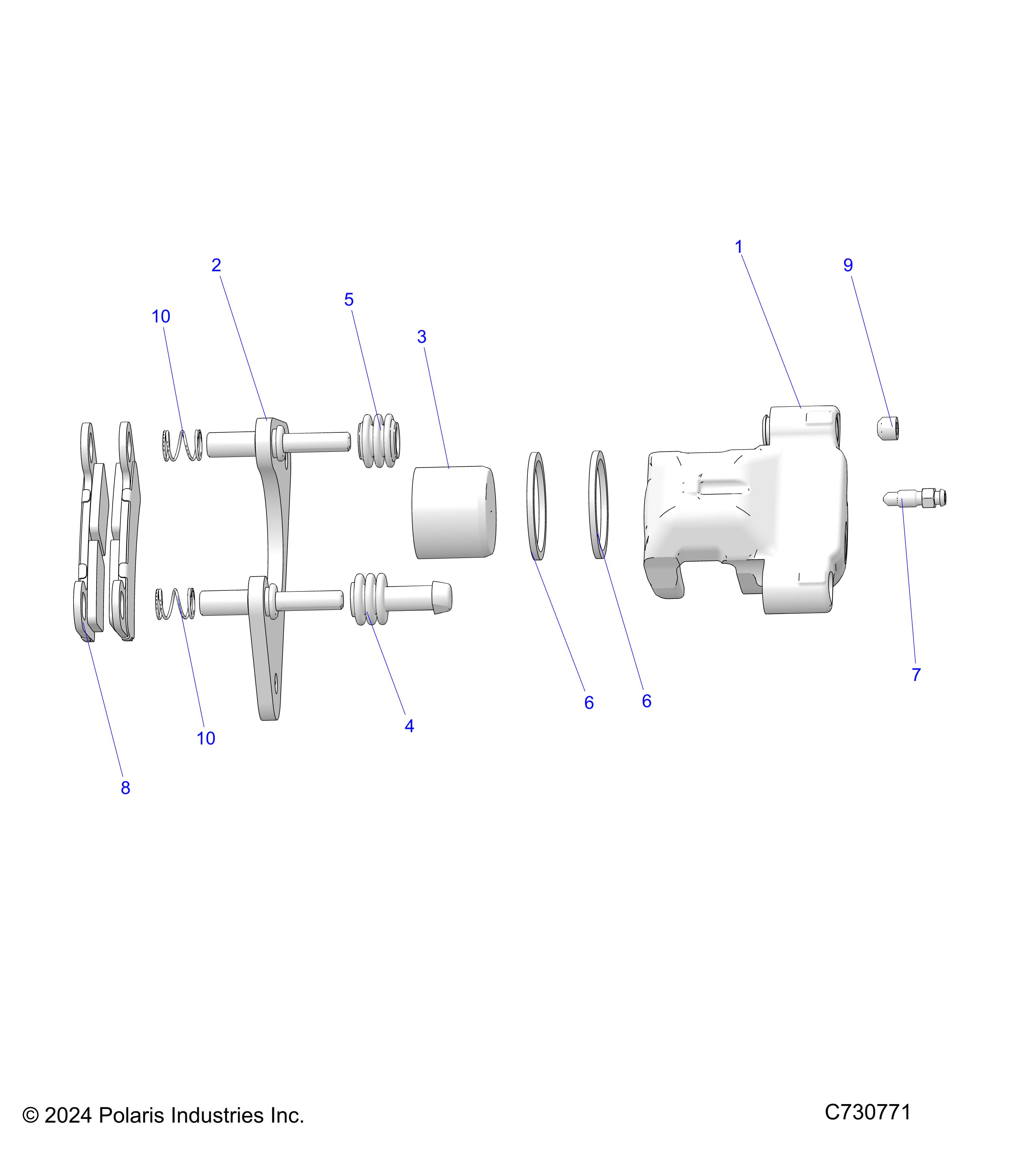 BRAKES, REAR CALIPER - R25RRS99CP (C730771)