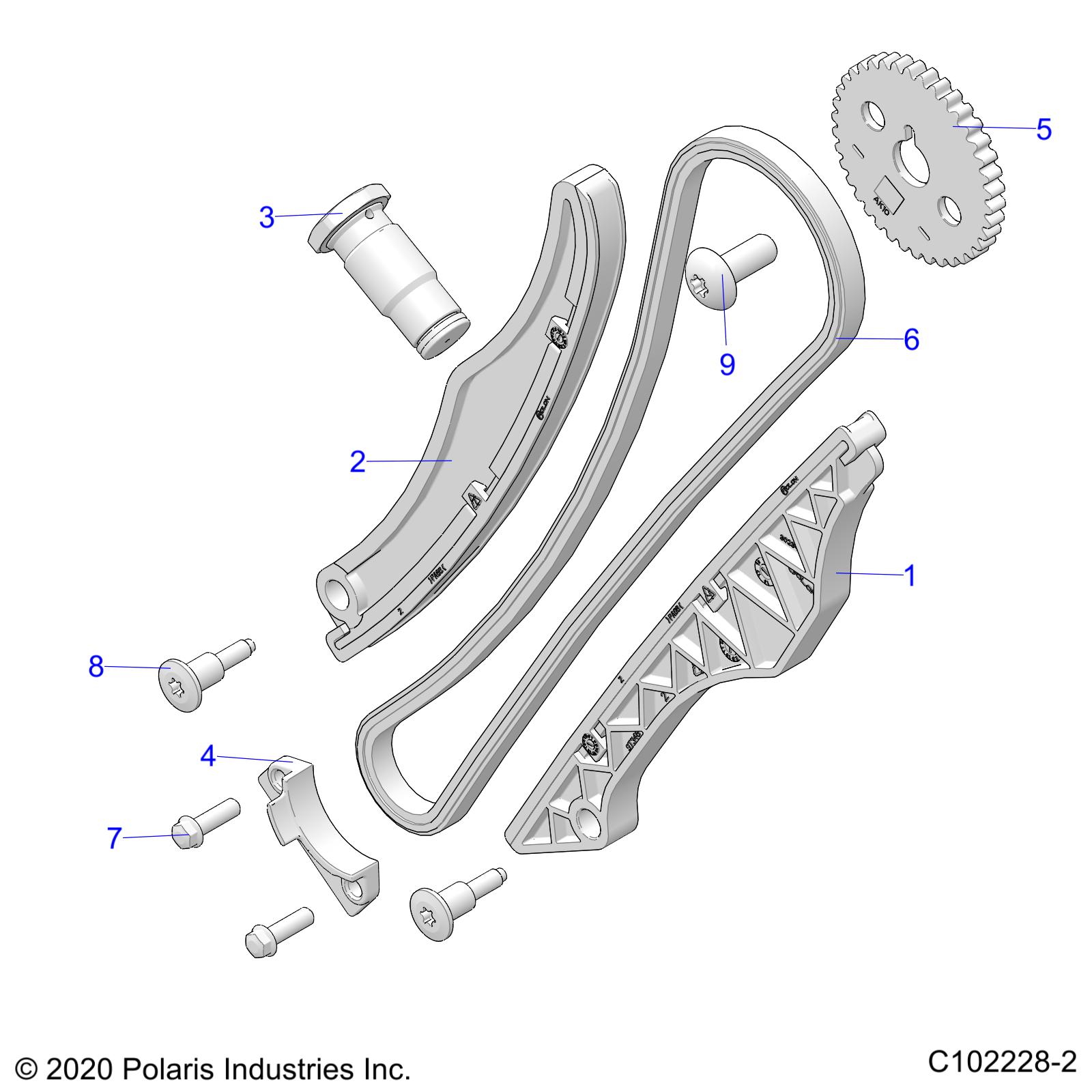 ENGINE, CAM CHAIN and SPROCKET - A25SEG50B1/B3 (C102228-2)