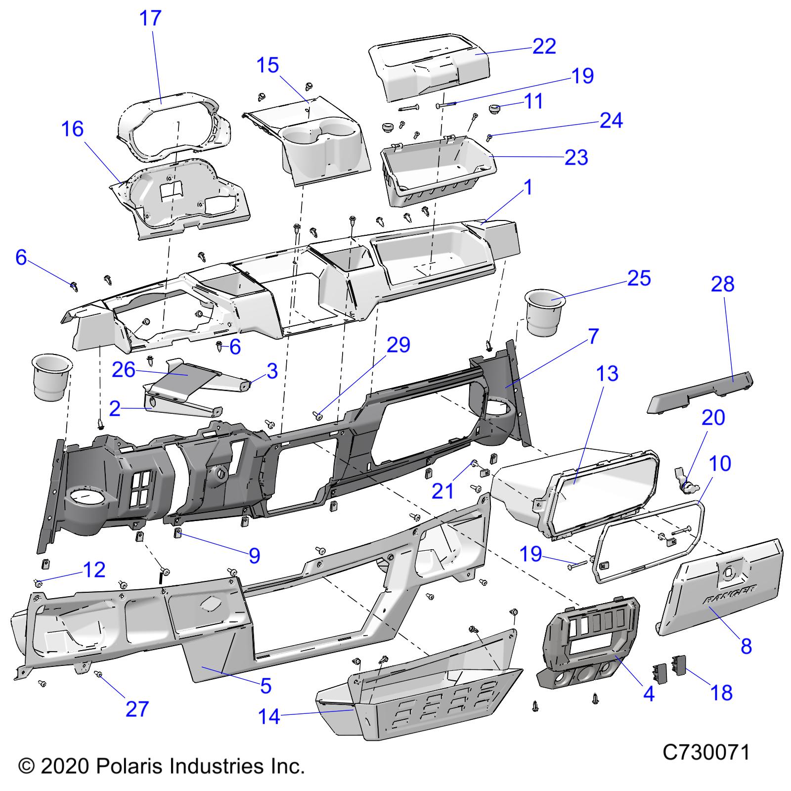 BODY, DASH - R23RSU99A9/AJ/AK/AX/B9/BJ/BK/BX (C730071)