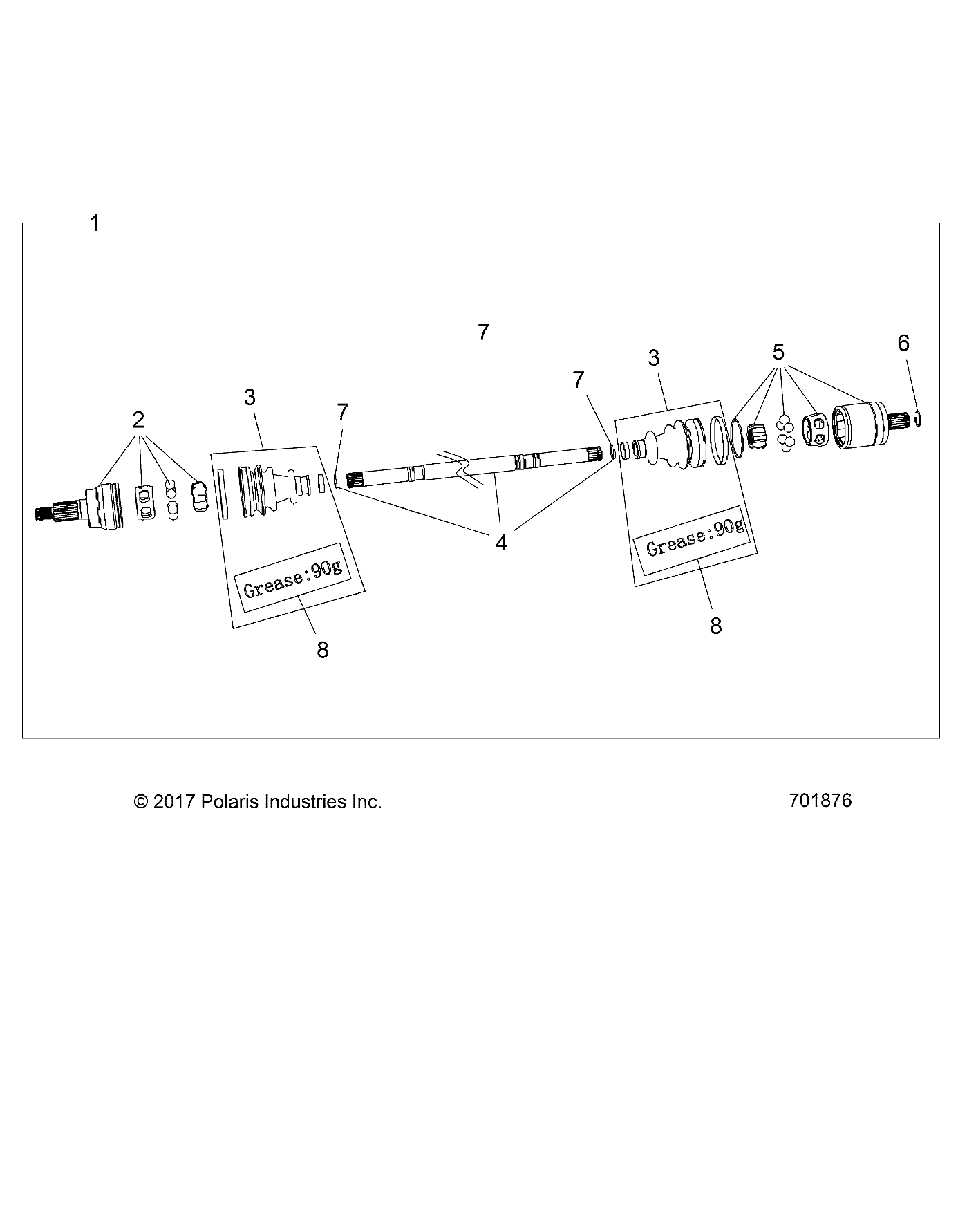 DRIVE TRAIN, FRONT HALF SHAFT - Z23ASE99P4 (701876)