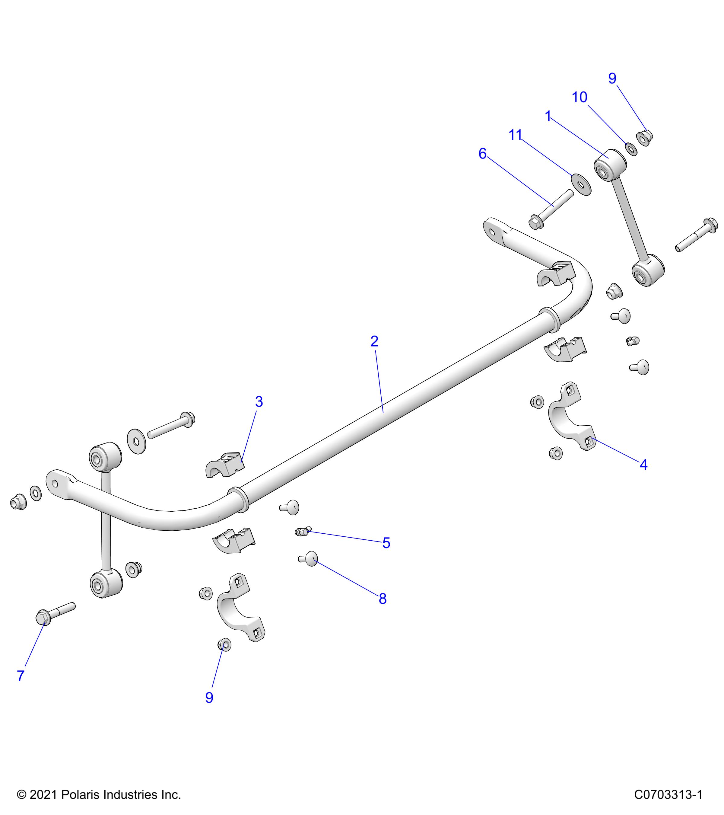 SUSPENSION, STABILIZER BAR, REAR - Z23N4K99A/99B (C701005-3)