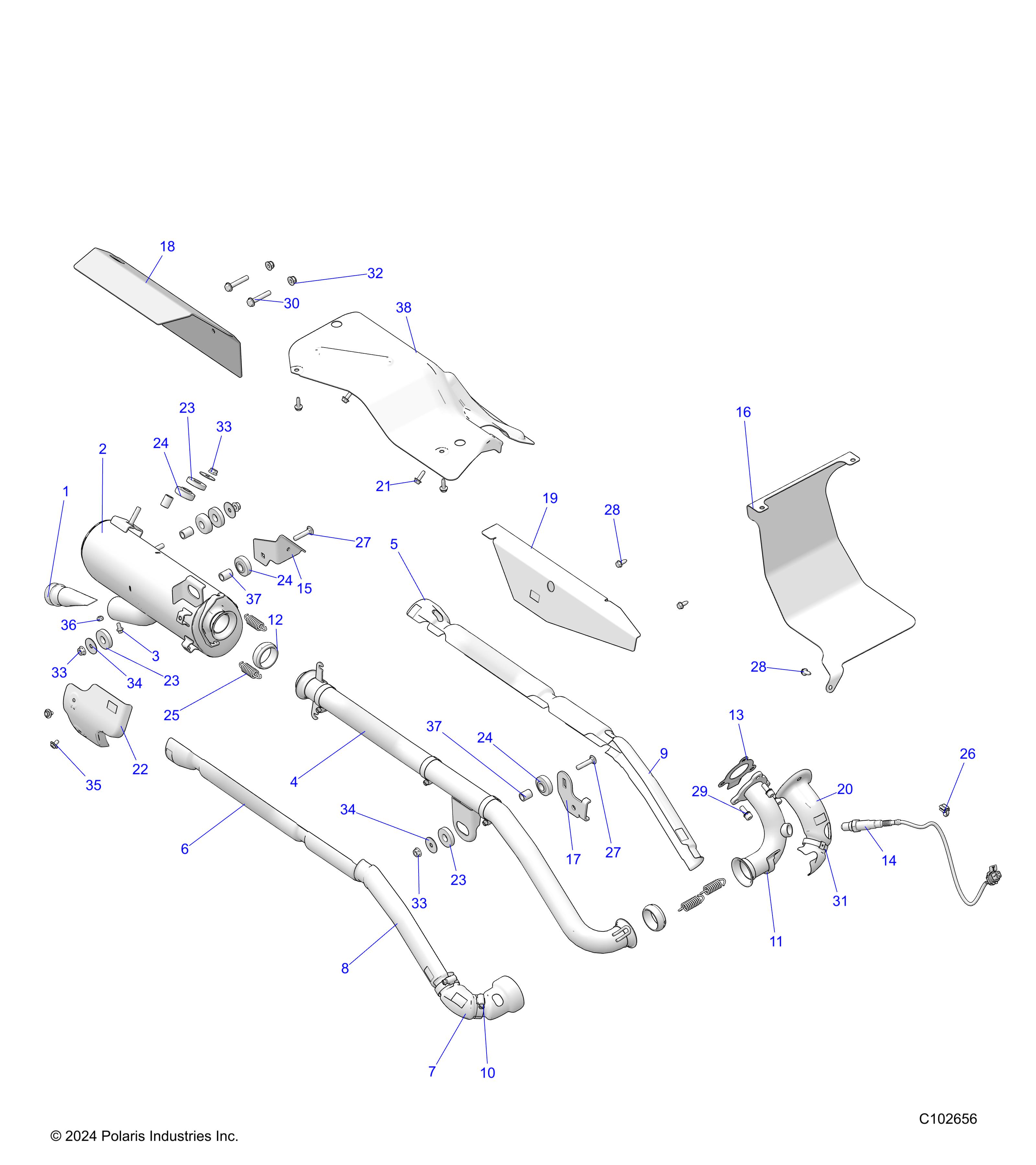 ENGINE, EXHAUST - A25SDE57C2/G2 (C102656)