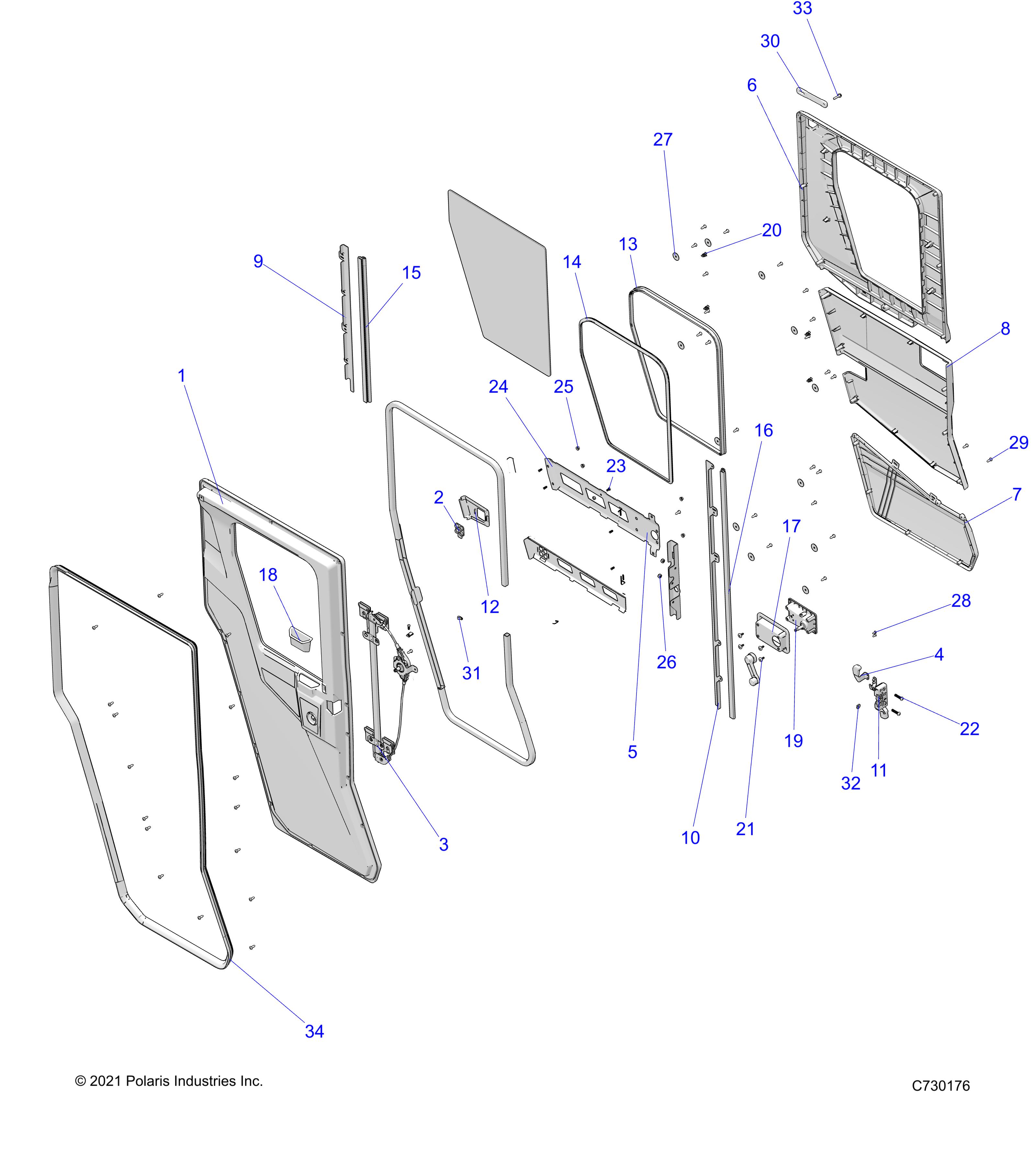 BODY, DOOR REAR  - R22M4U57B5 (C730176)