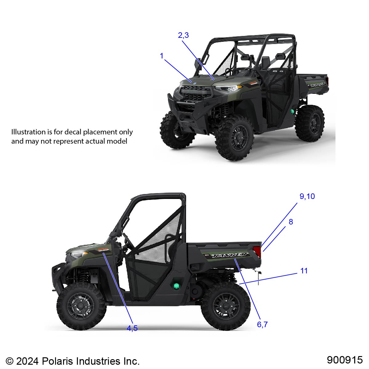 BODY, DECALS GRAPHICS - R25RRED4FA/DA/SD4CA/CK (900915-01)