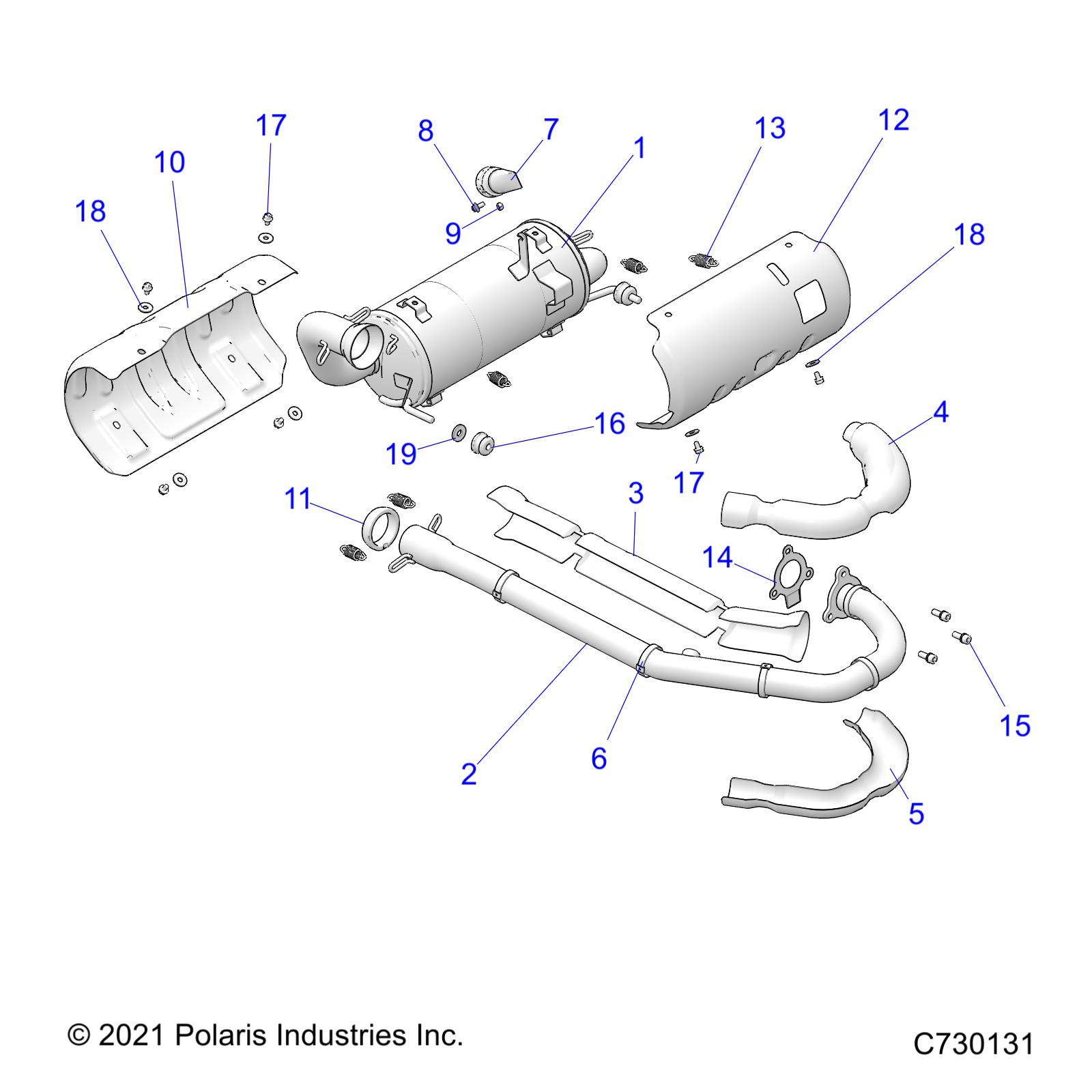 ENGINE, EXHAUST SYSTEM - D23M4A57B4/U57B4 (C730131)