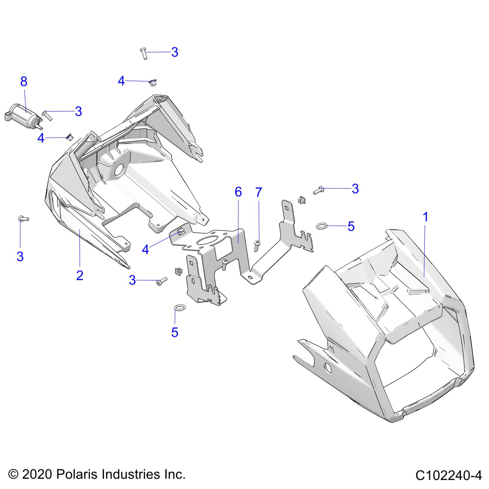 BODY, HEADLIGHT POD - A23SDS57C4 (C102240-4)