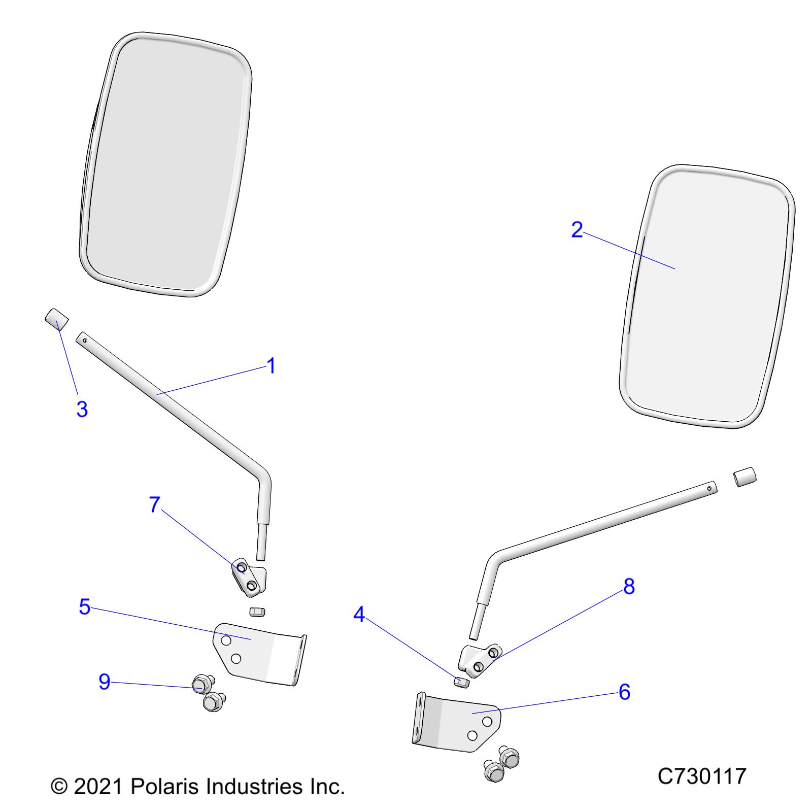 BODY, MIRRORS - R25MAE57F1/C1/G1/G9 (C730117)