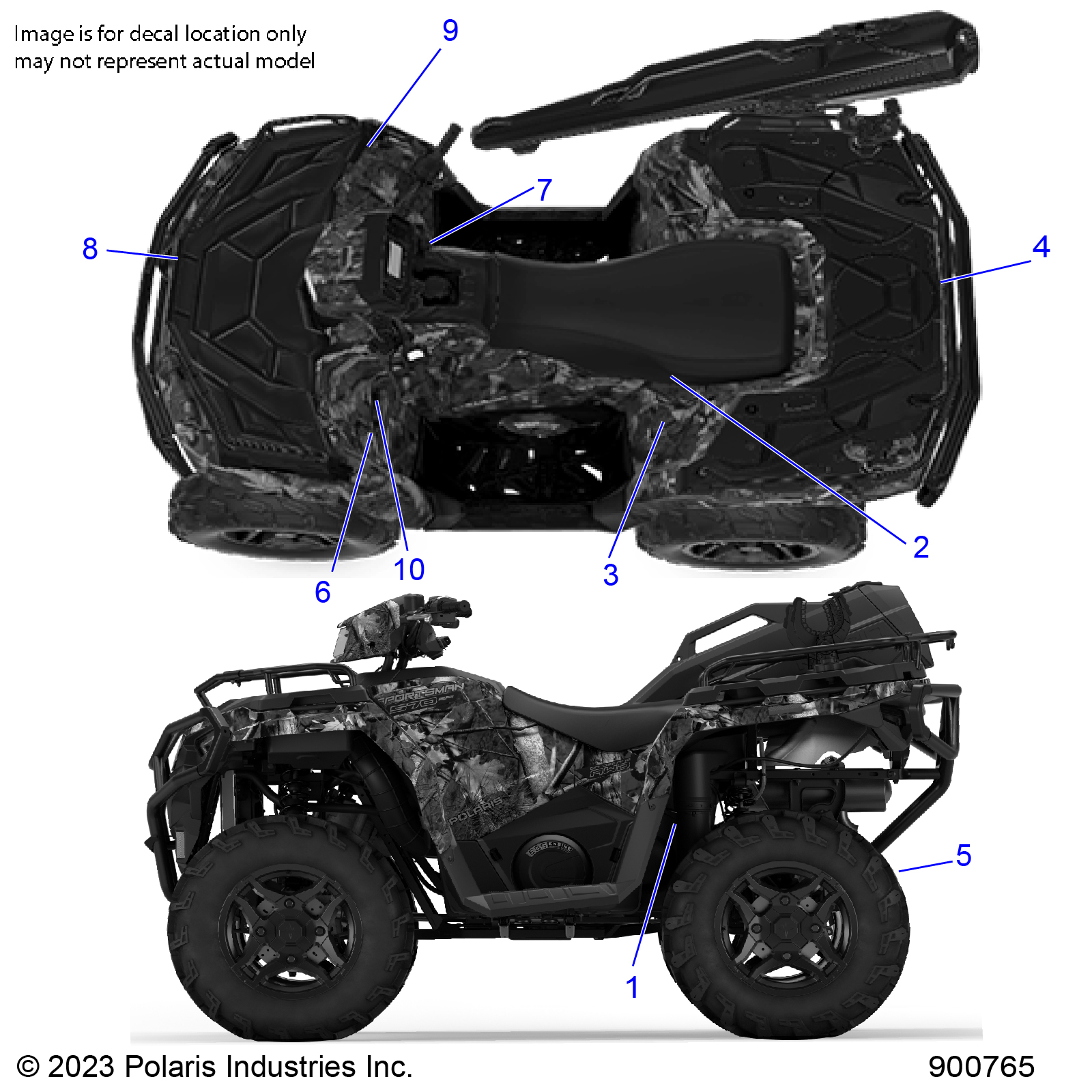 BODY, DECALS, STANDARD - A25SHD57A9 (900765-01)