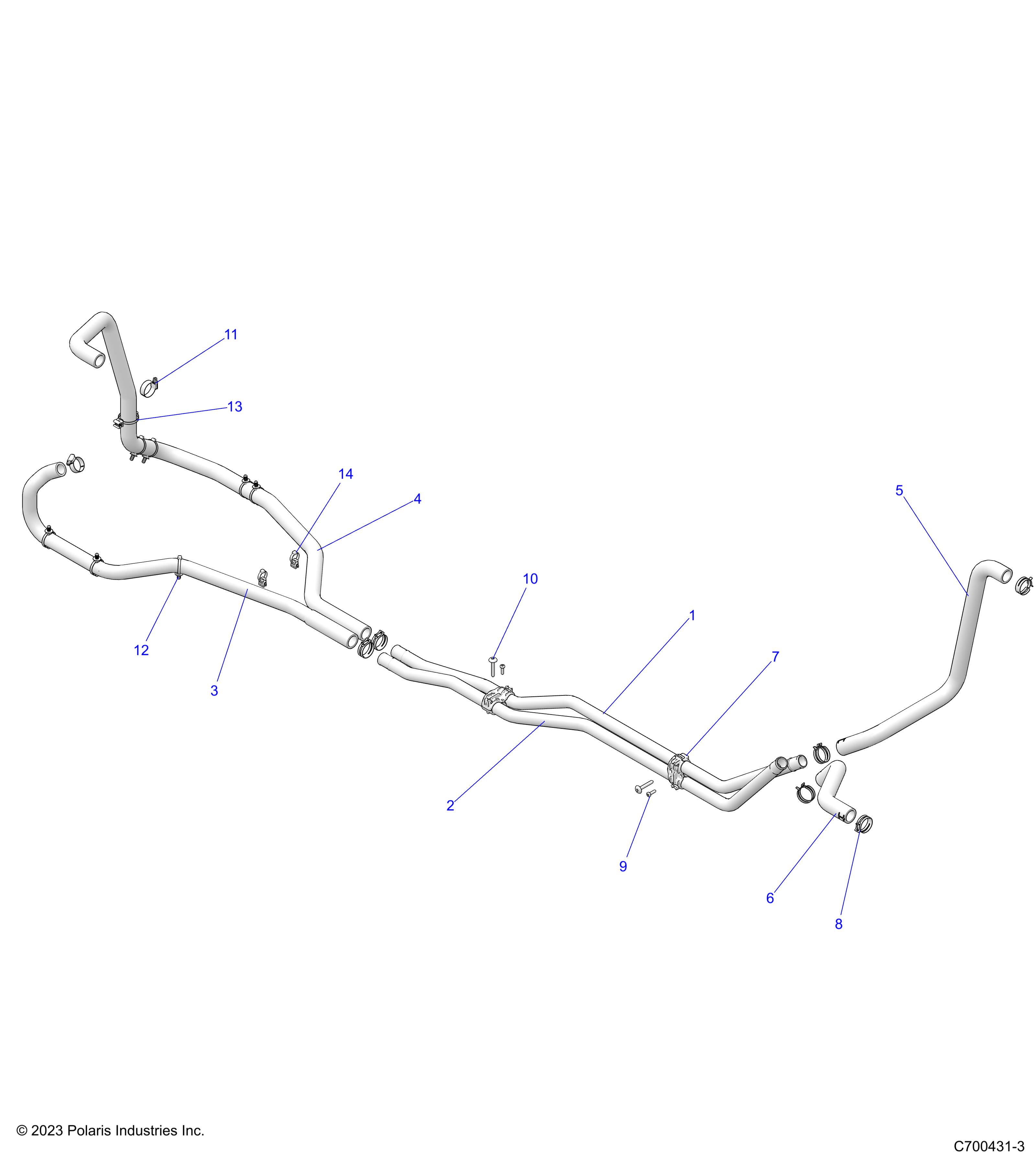 ENGINE, COOLING, HOSES - D25P2ED4D4 (C700431-1)