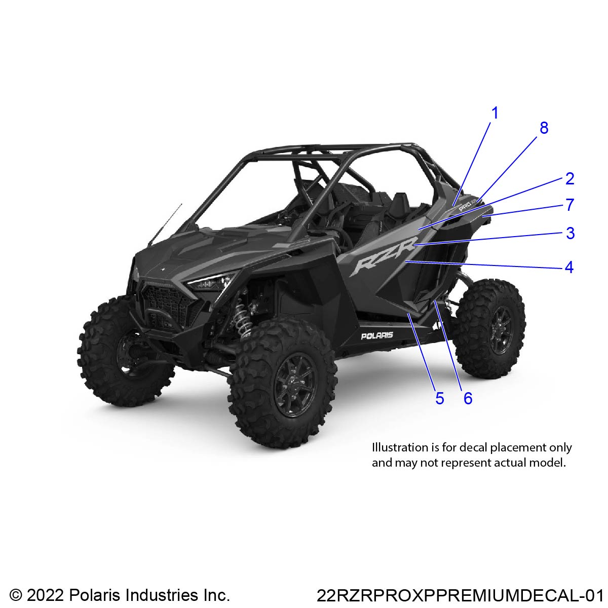 BODY, DECALS, GRAPHICS - Z22RAC92AF (22RZRPROXPPREMIUMDECAL-01)