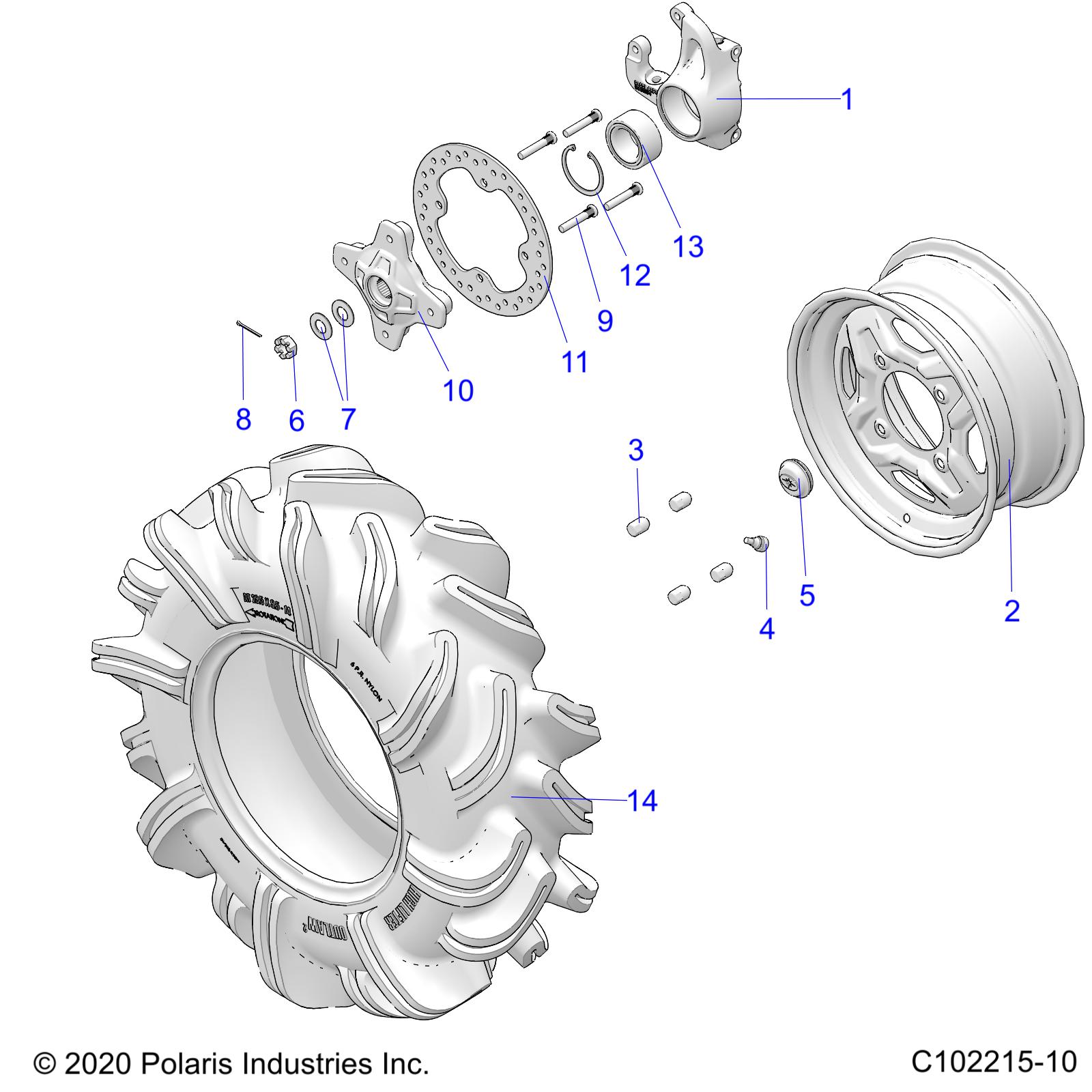 WHEELS, FRONT and HUB - A20SXN85A8/CA8 (C102215-10)