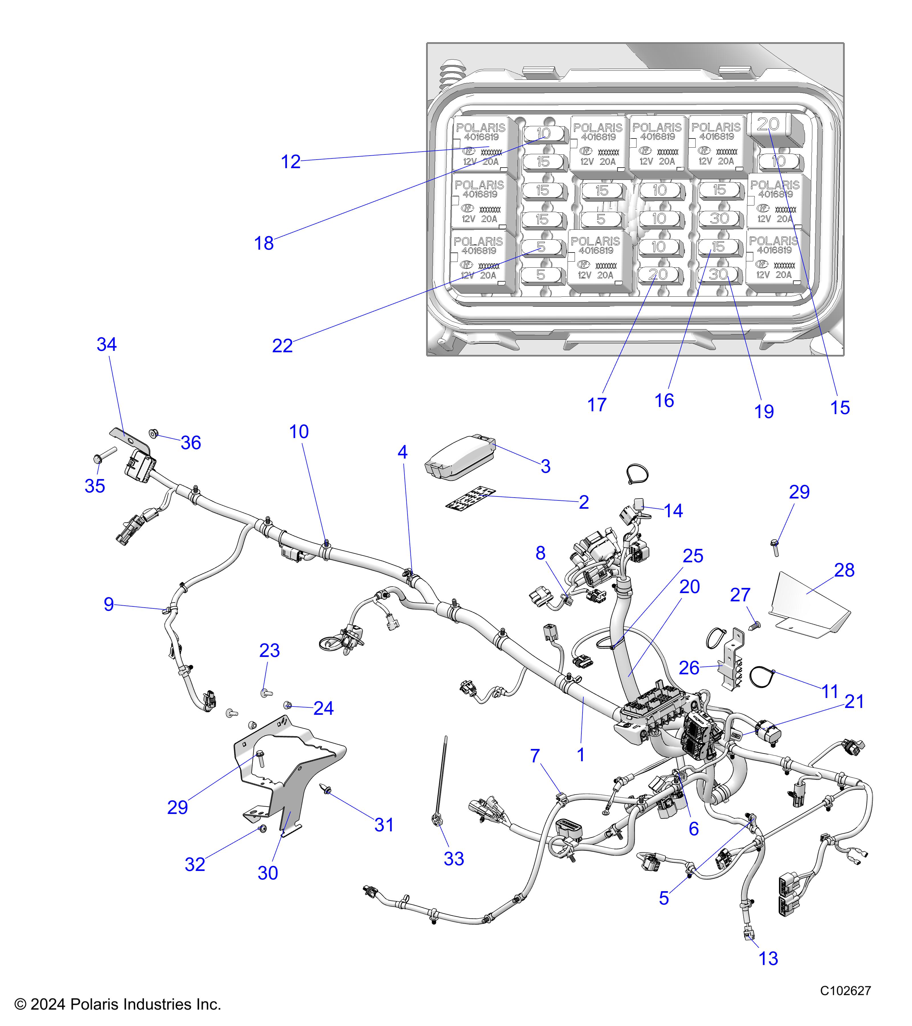 ELECTRICAL, WIRE HARNESS - A25SDE57C2/G2 (C102627)