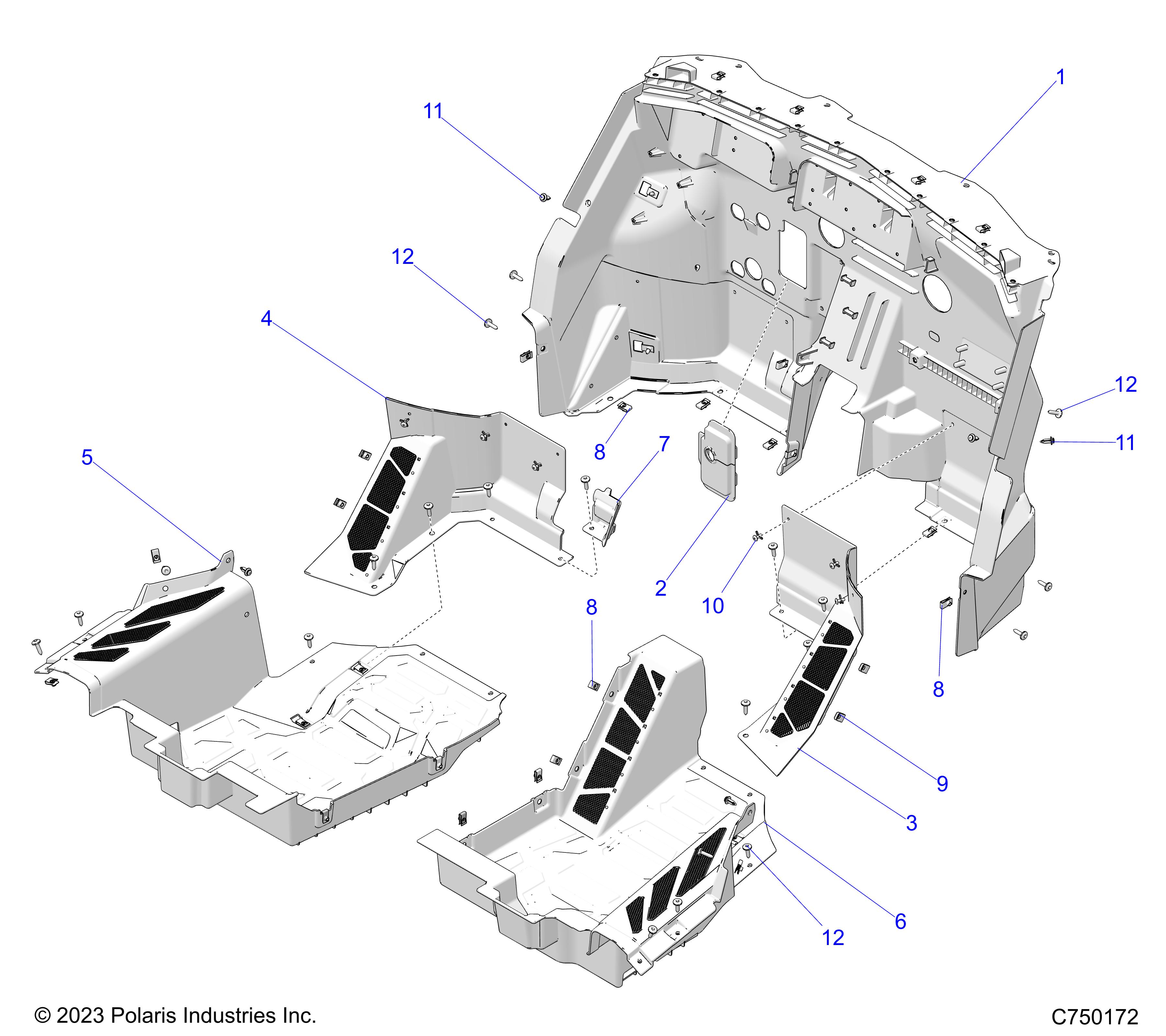 BODY, FLOOR PANELS, FRONT - Z25RPP2KBL (C750172)