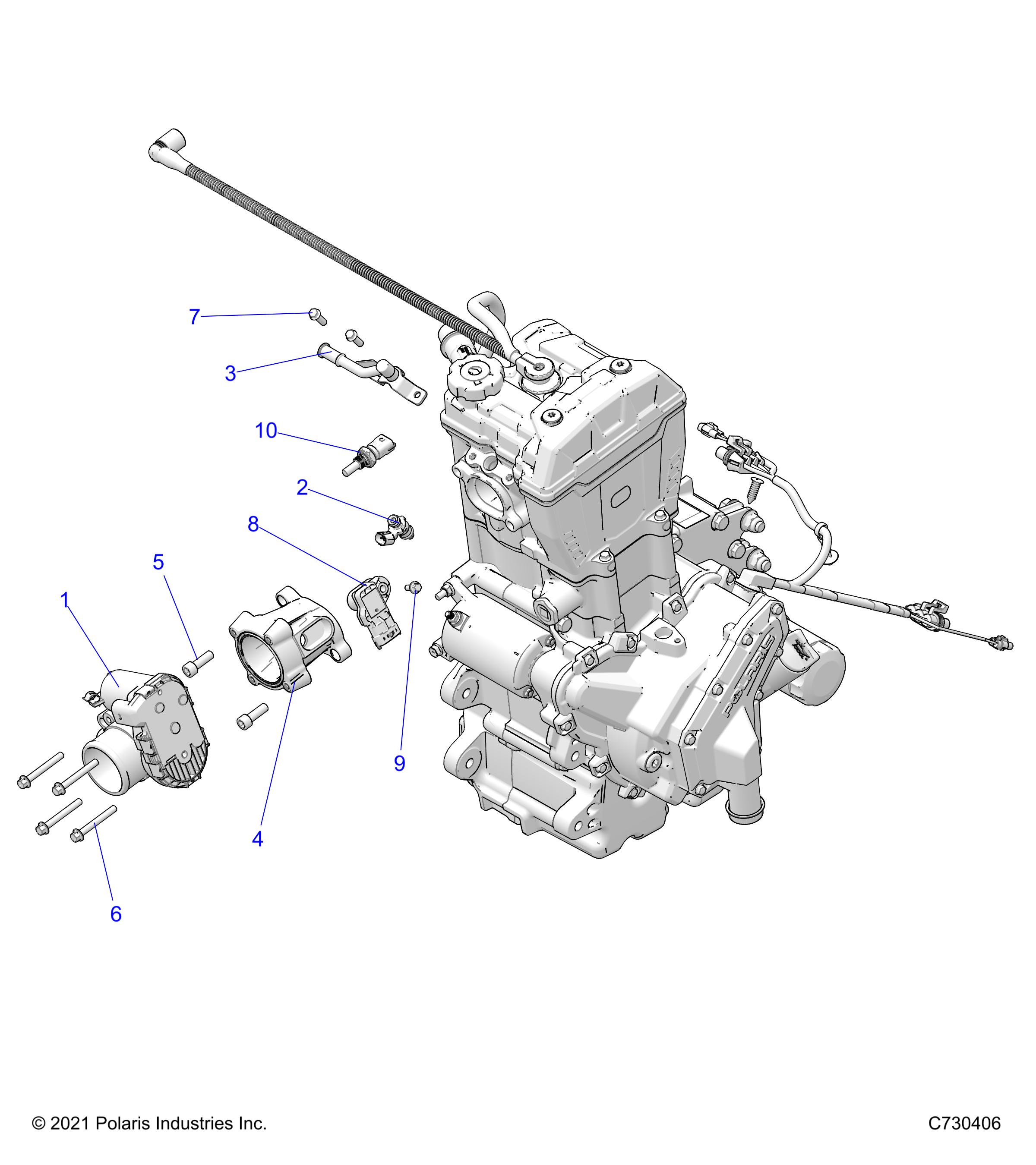 ENGINE, THROTTLE BODY and FUEL RAIL - D24M4A57B4/G57B4/U57B4/W57B4 (C730406)