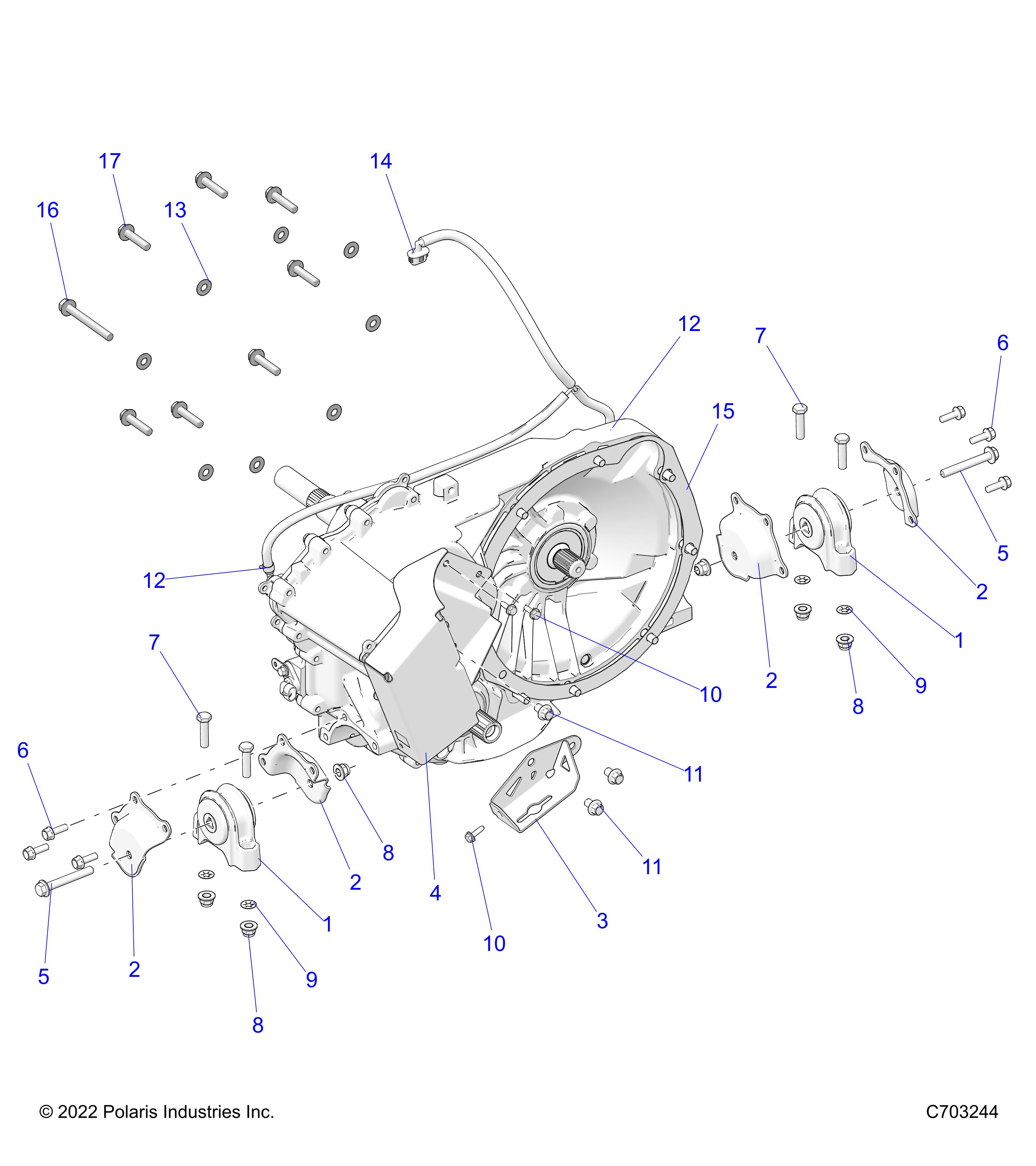 DRIVE TRAIN, GEARCASE, MAIN, MOUNTING -  Z24RGD2KAH/AL/BH/BL (C703244)