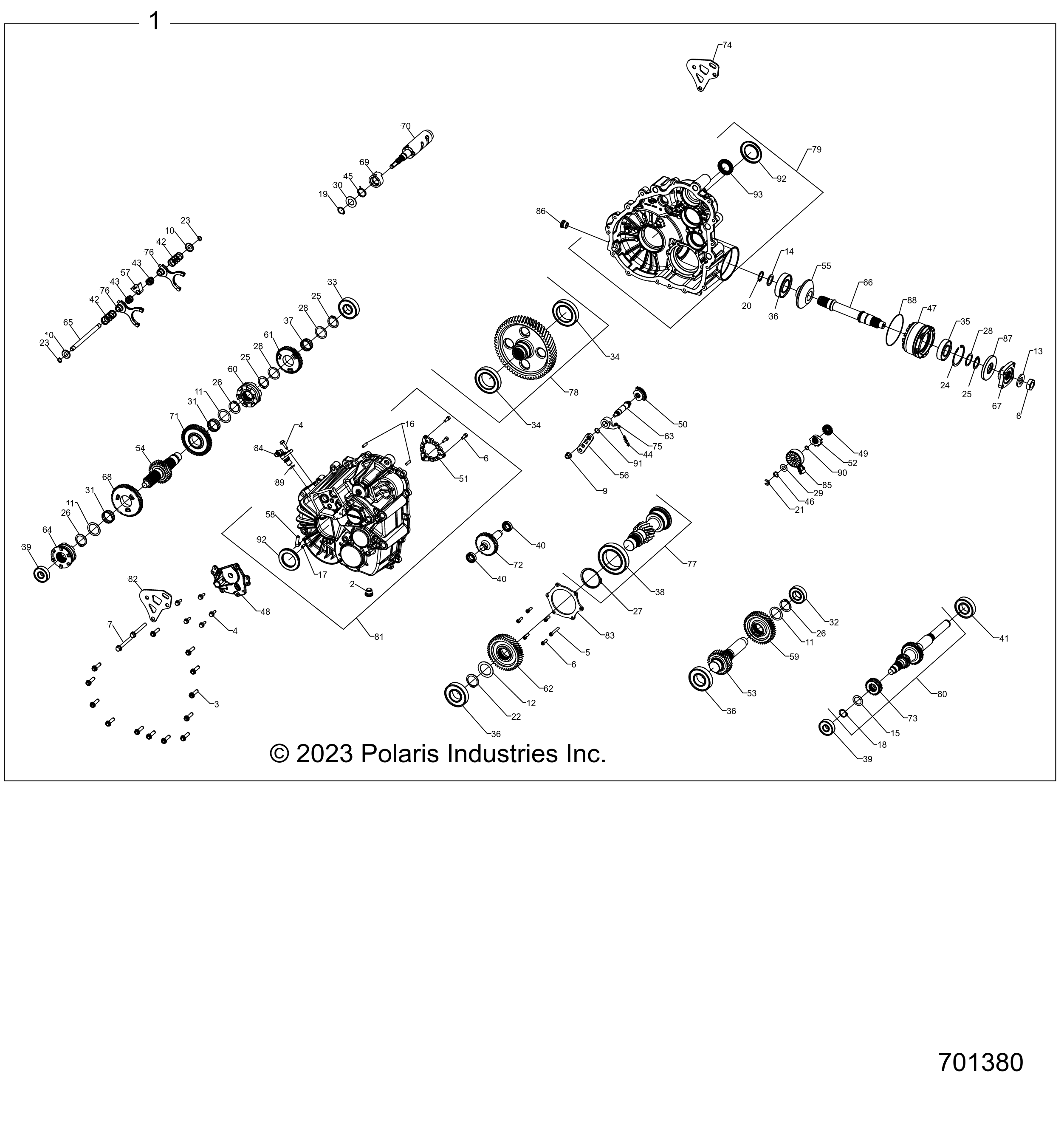 DRIVE TRAIN, MAIN GEARCASE INTERNALS - Z17VDE92AK/AM/LK/AB (701380)