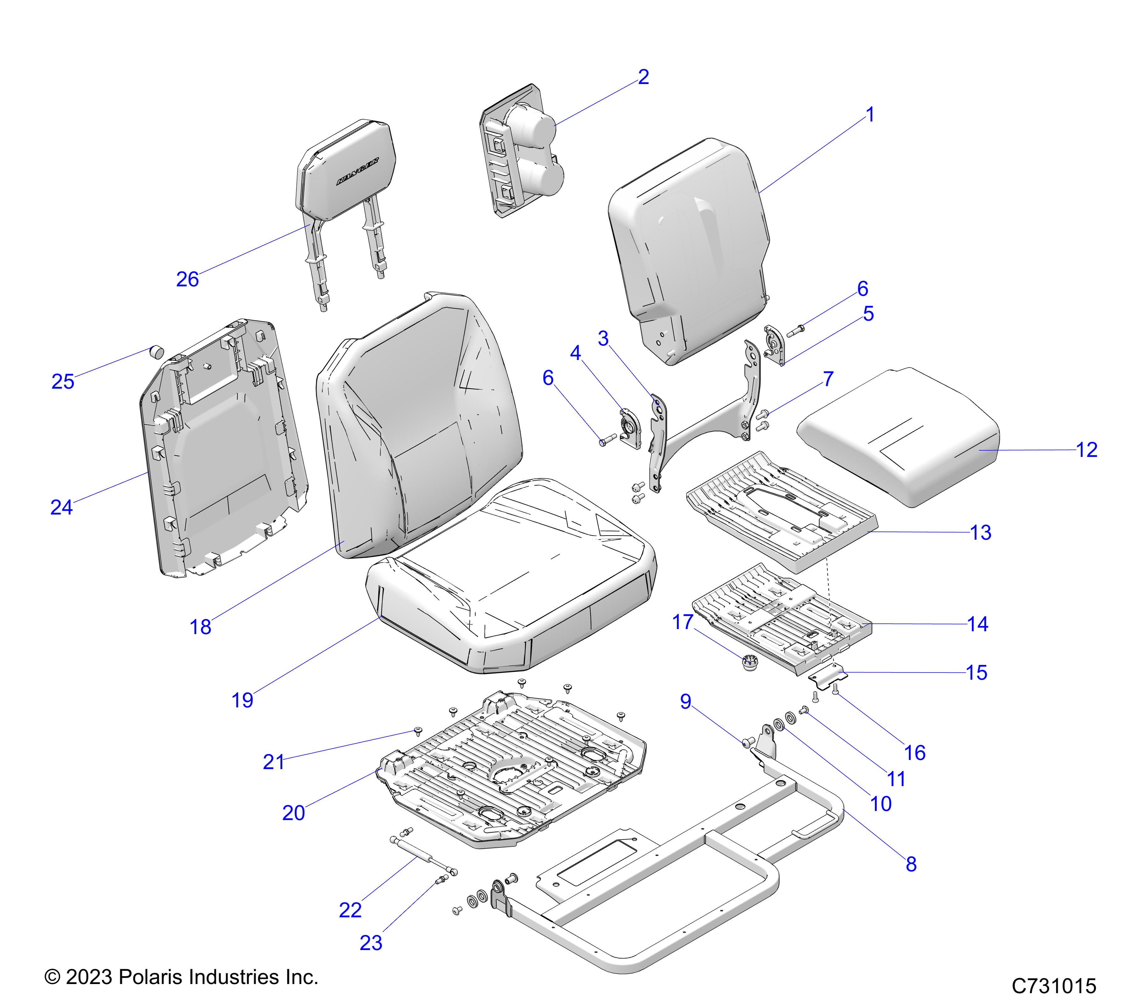 BODY, SEAT ASM., PASSENGER - R25XAW1RB9/BD/BM (C731015)