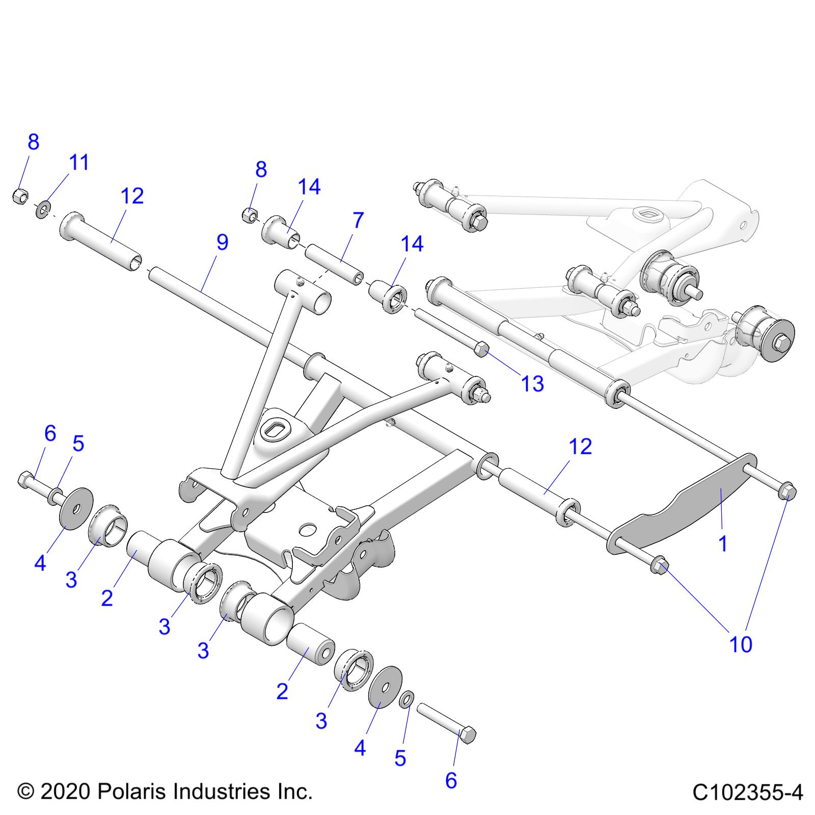 SUSPENSION, REAR CONTROL ARM MOUNTING - A22S6E57A1 (C102355-4)