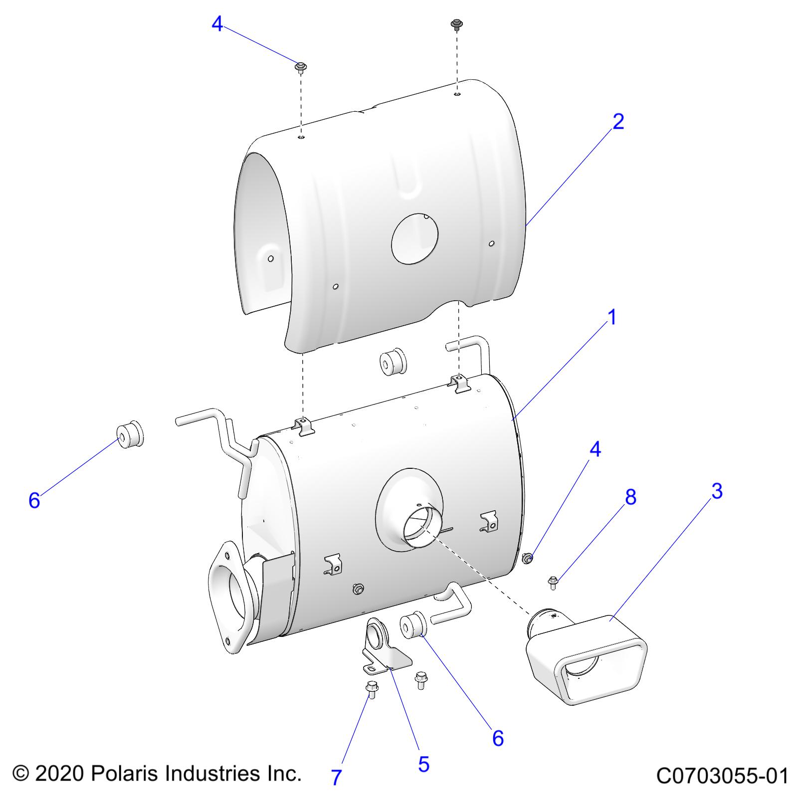 ENGINE, EXHAUST SYSTEM, SILENCER AND RELATED - Z23RGU2KAN/BN (C0703055-01)