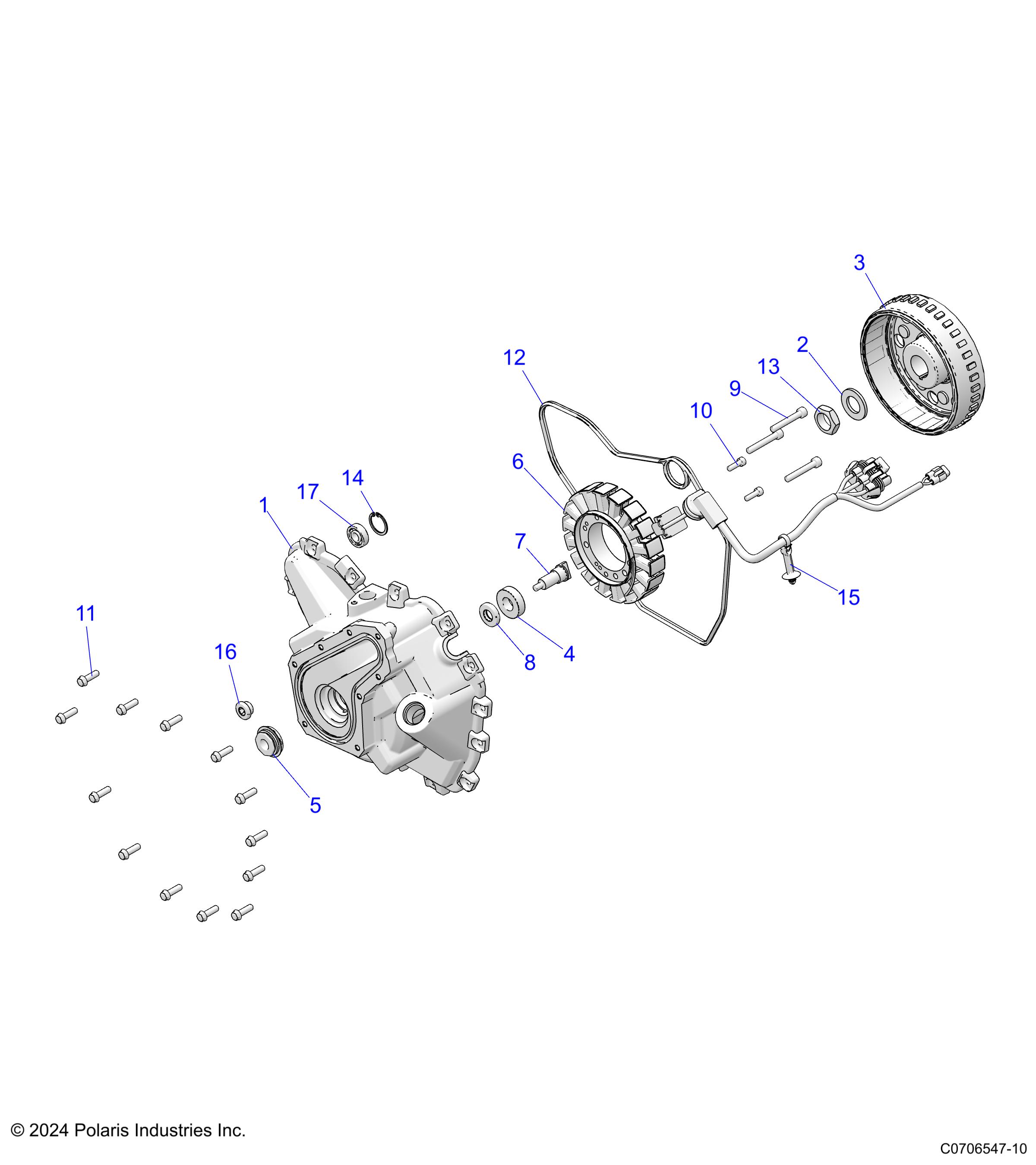 ENGINE, STATOR and FLYWHEEL - D25M2A57B4/G57B4/U57B4/W57B4 (C0706547-10)