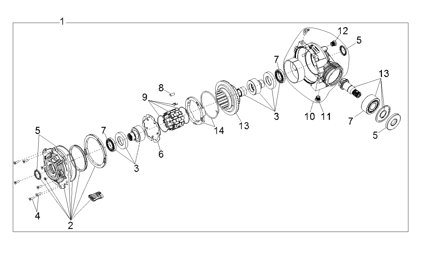 DRIVE TRAIN, FRONT GEARCASE INTERNALS - R19RT_87 ALL OPTIONS