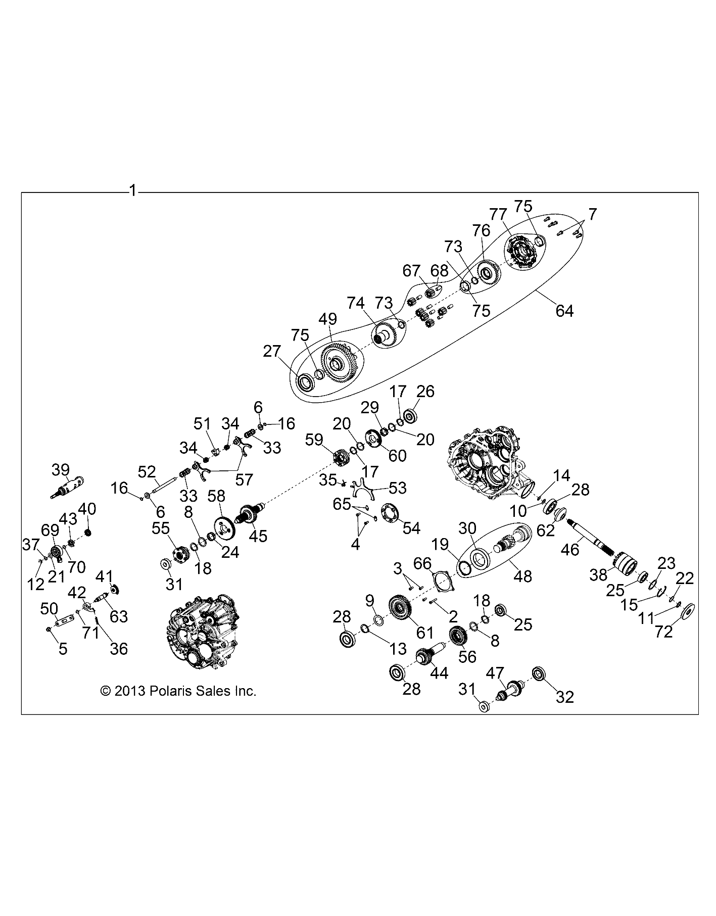 DRIVE TRAIN, MAIN GEARCASE INTERNALS 1 - R17B1PD1AA/2P (49BRUTUSGCMNINTL13)